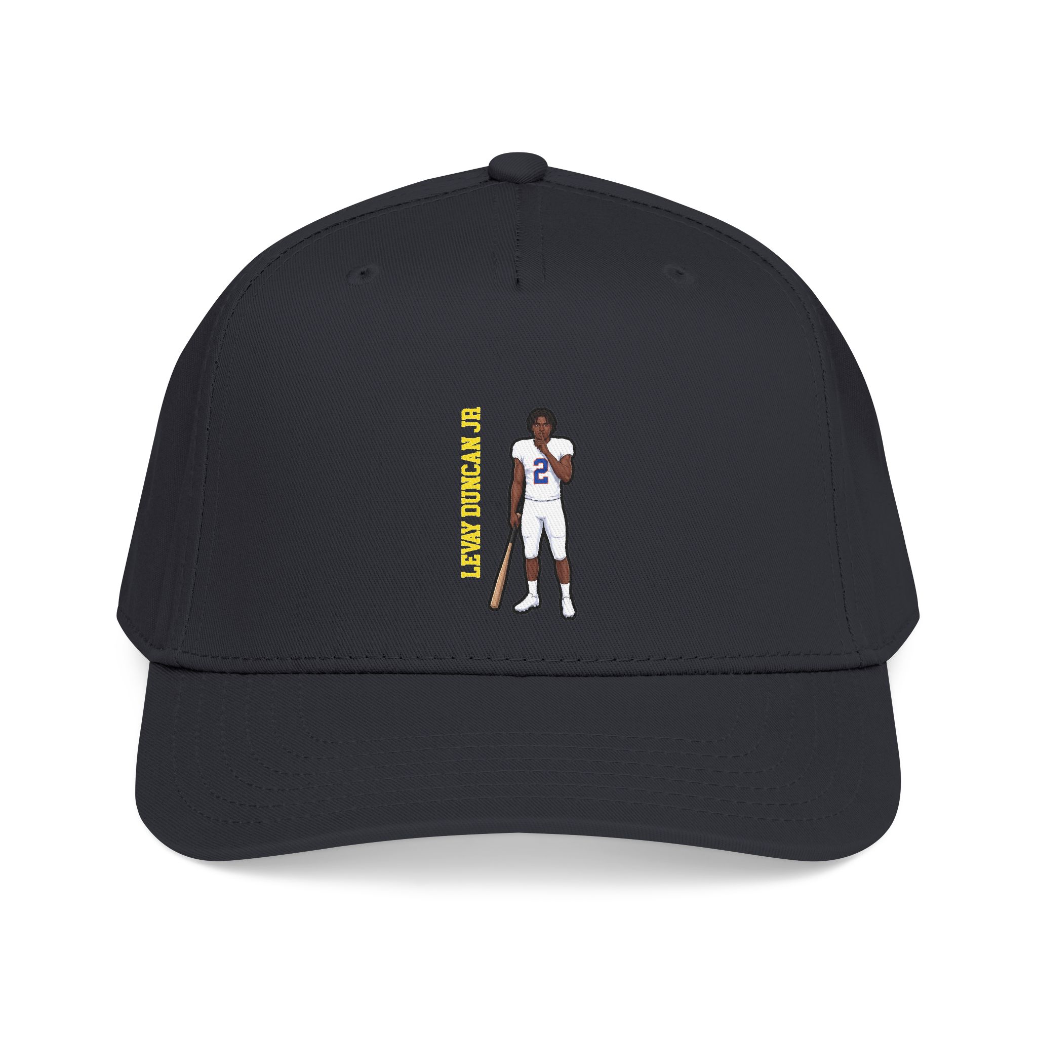 Baseball Cap — character_name_vertical in Black