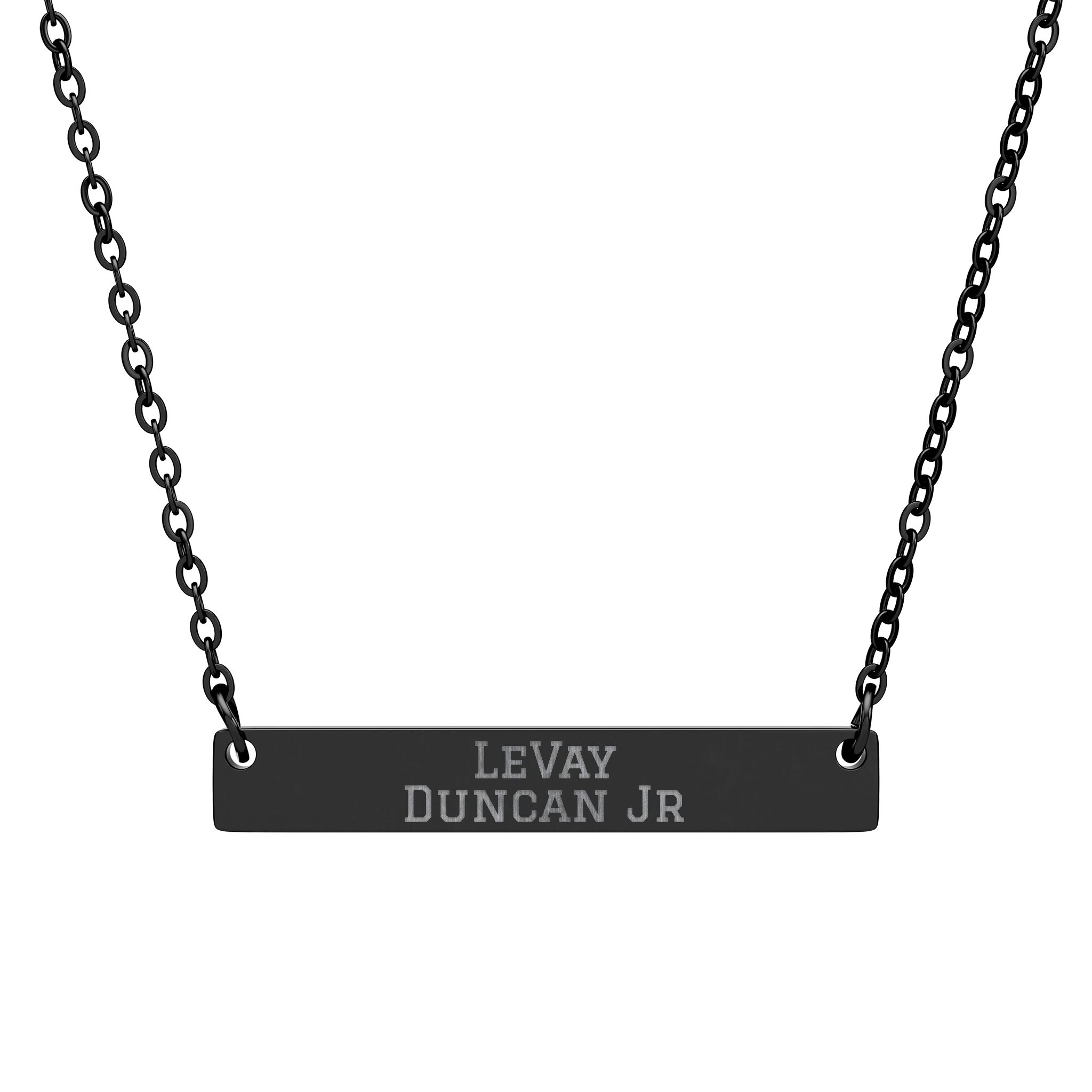 Engraved Bar Necklace — Classic in Black