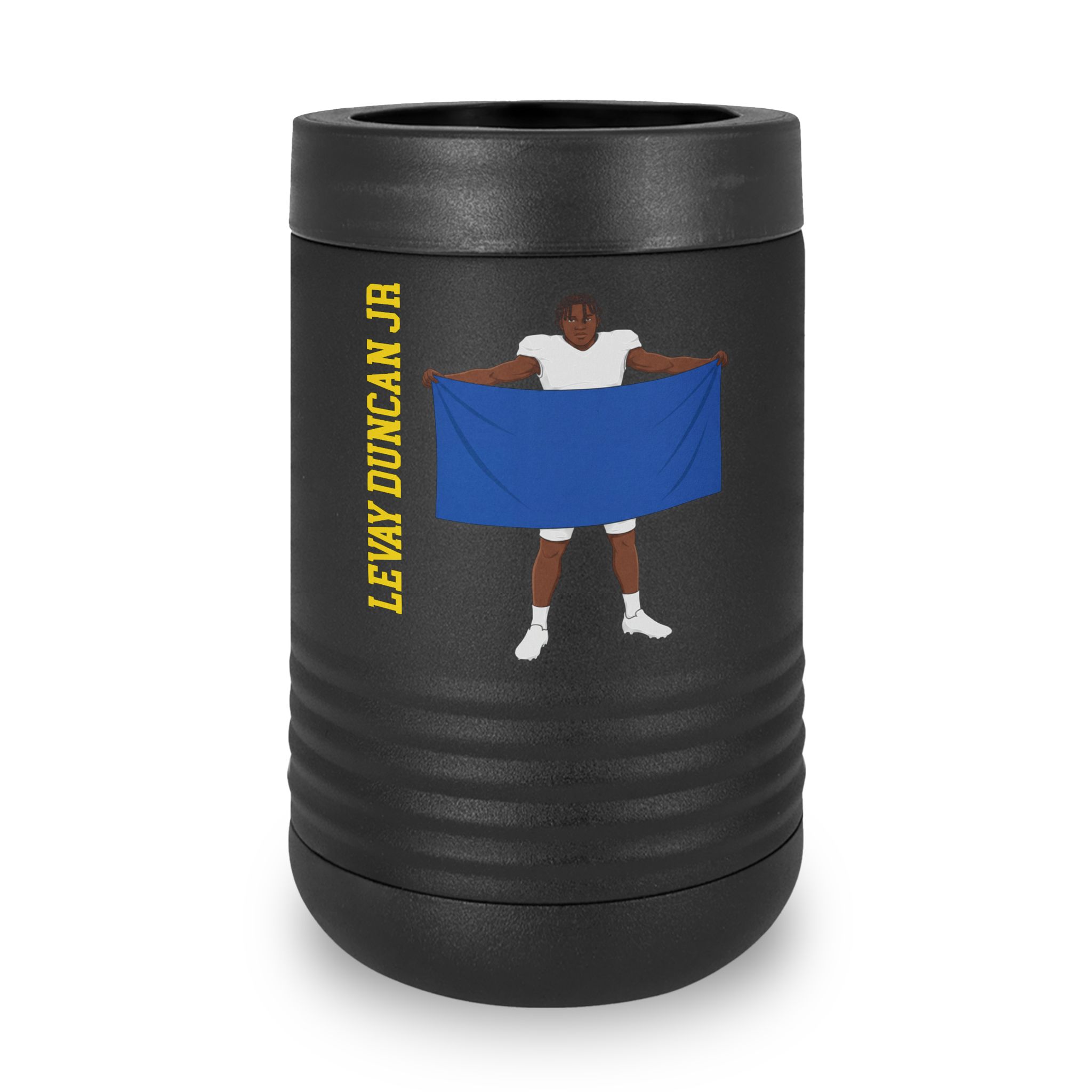 Stainless Can Cooler — character_name_vertical in Black