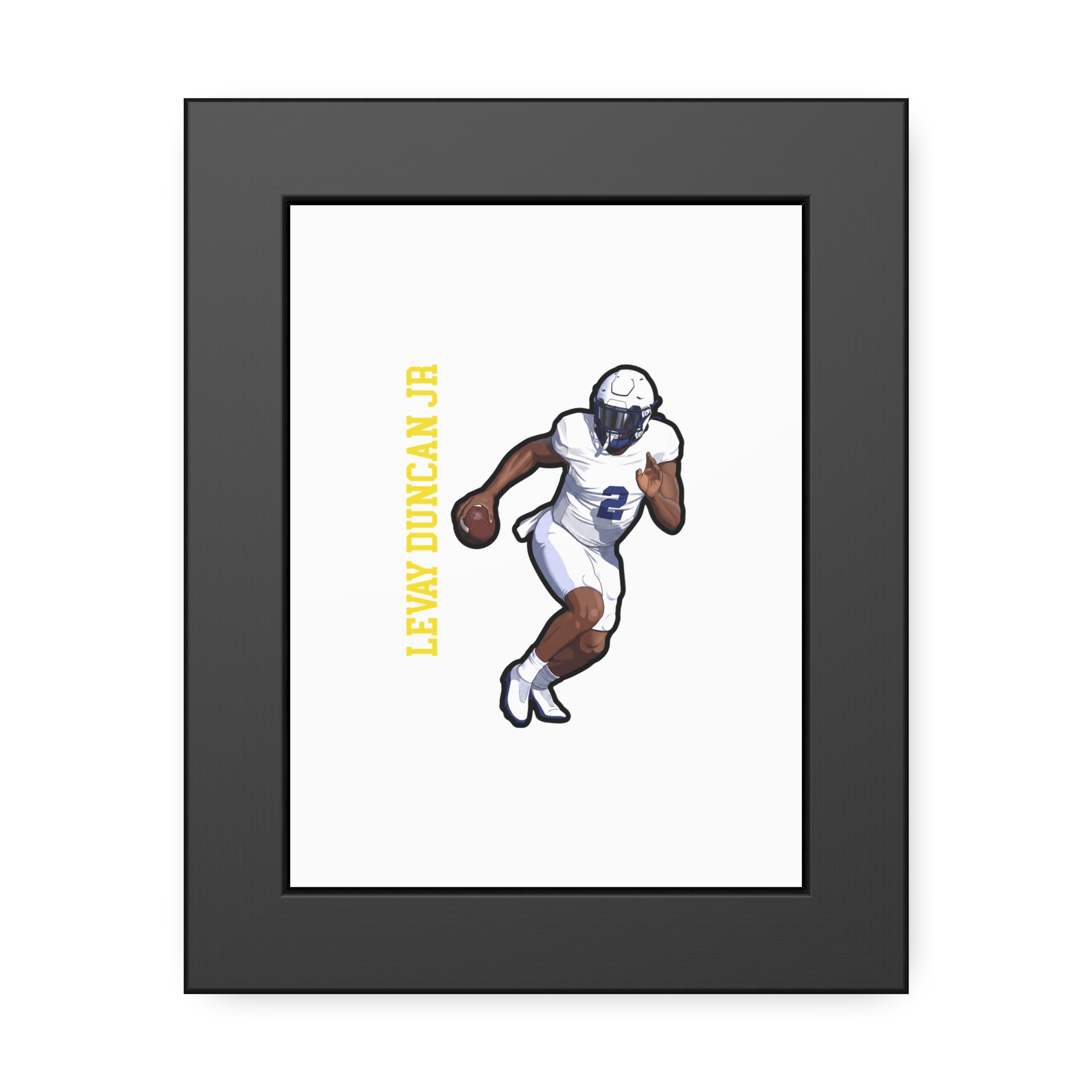Framed Poster — character_name_vertical in Black