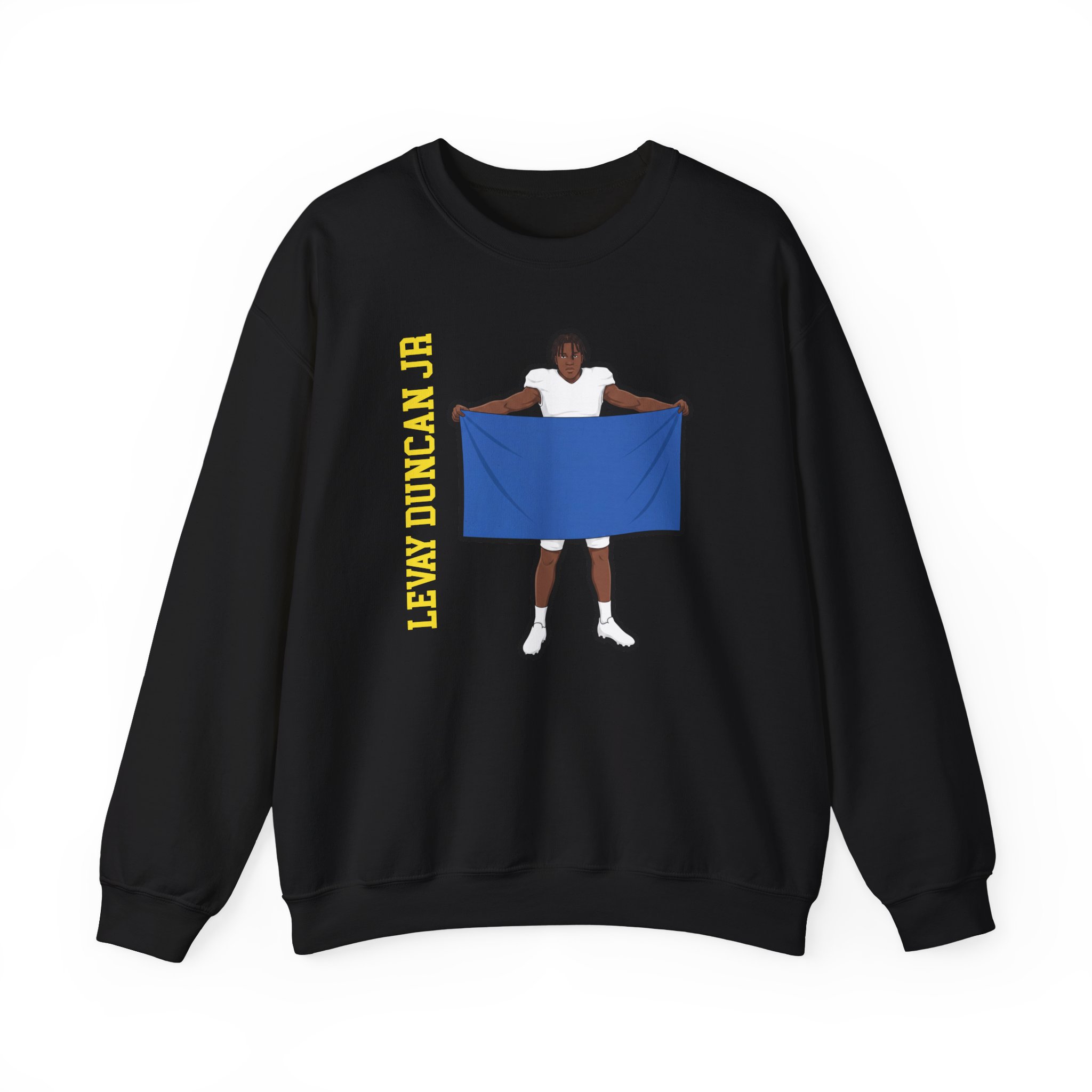Crewneck Sweatshirt — character_name_vertical in Black