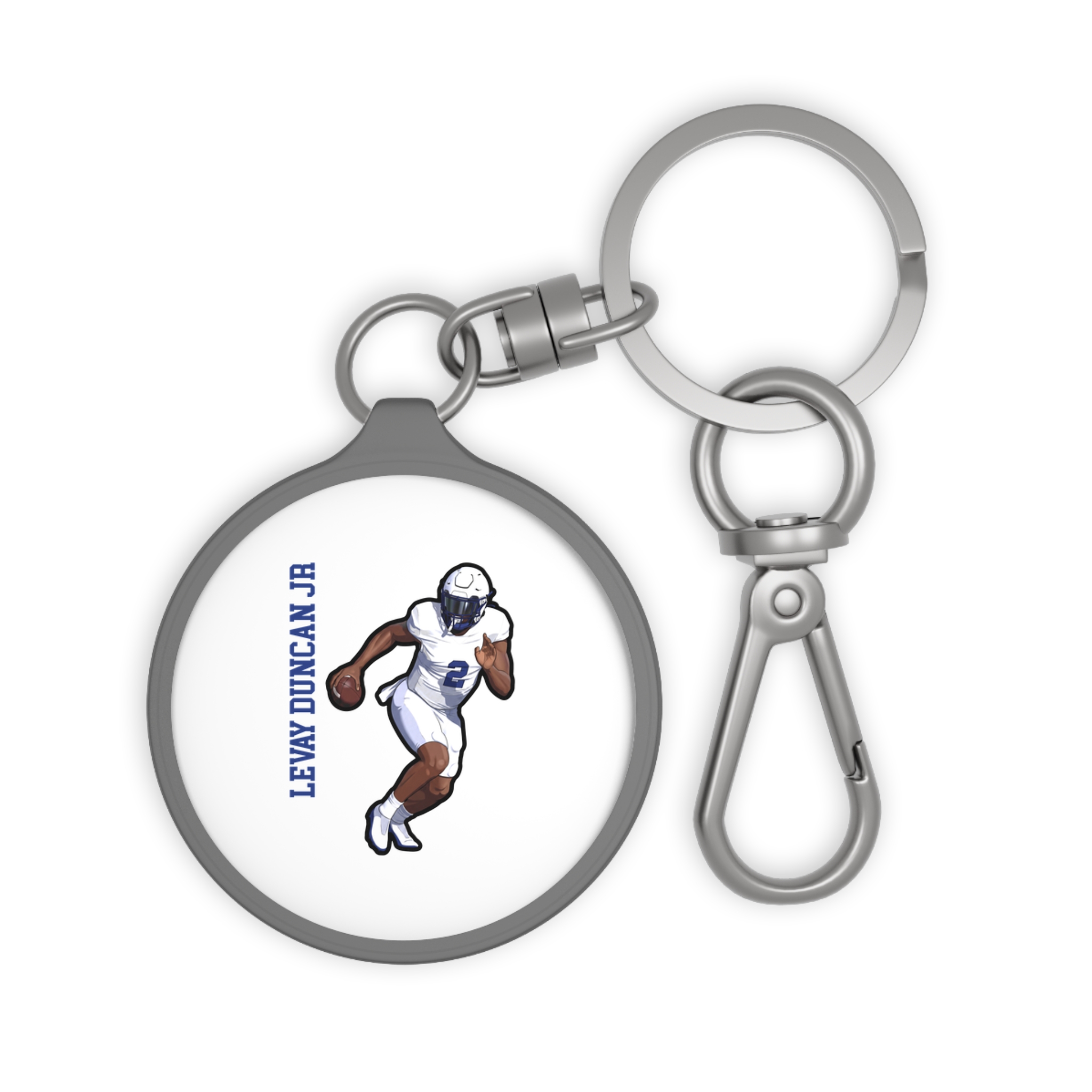 Keychain — character_name_vertical in Grey