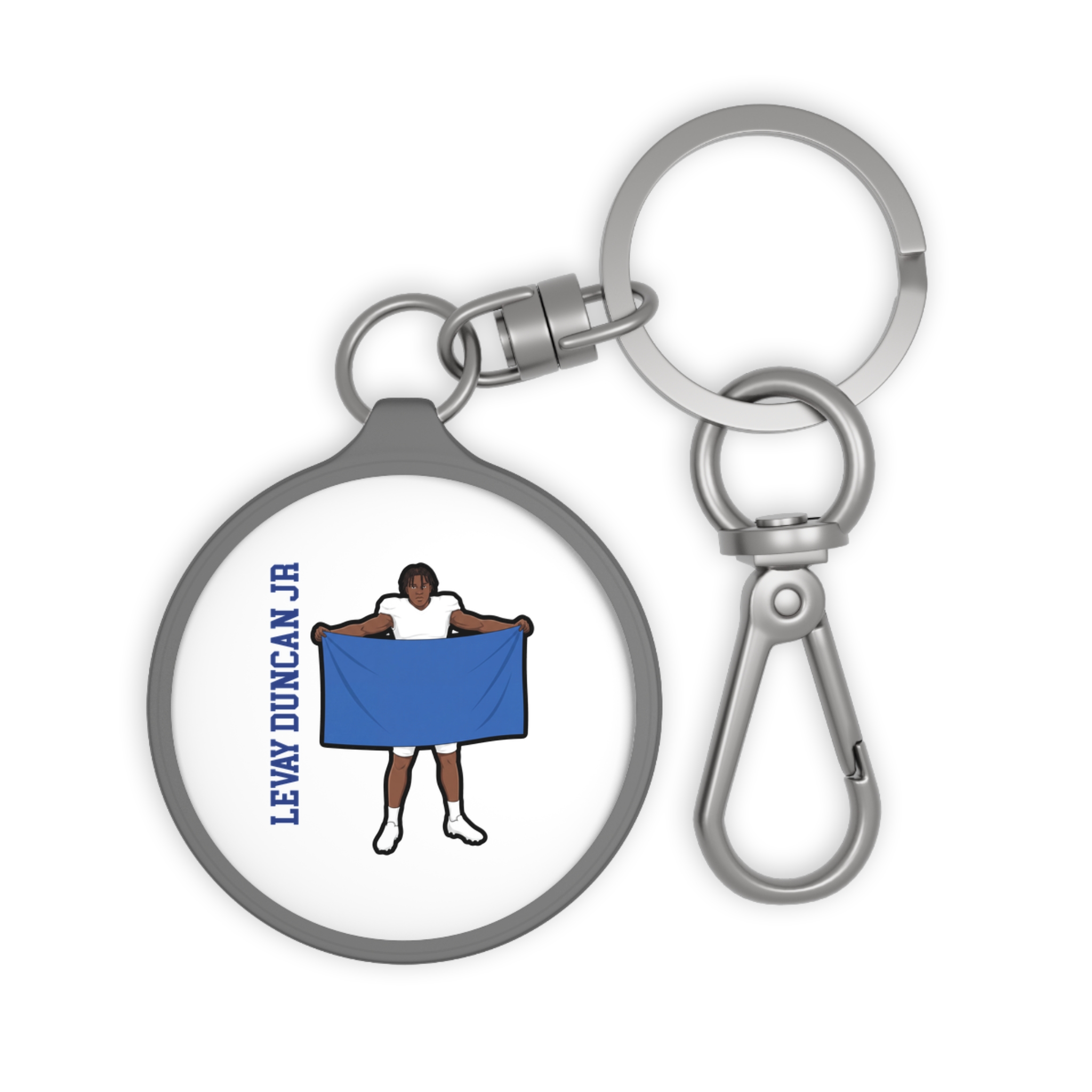 Keychain — character_name_vertical in Grey