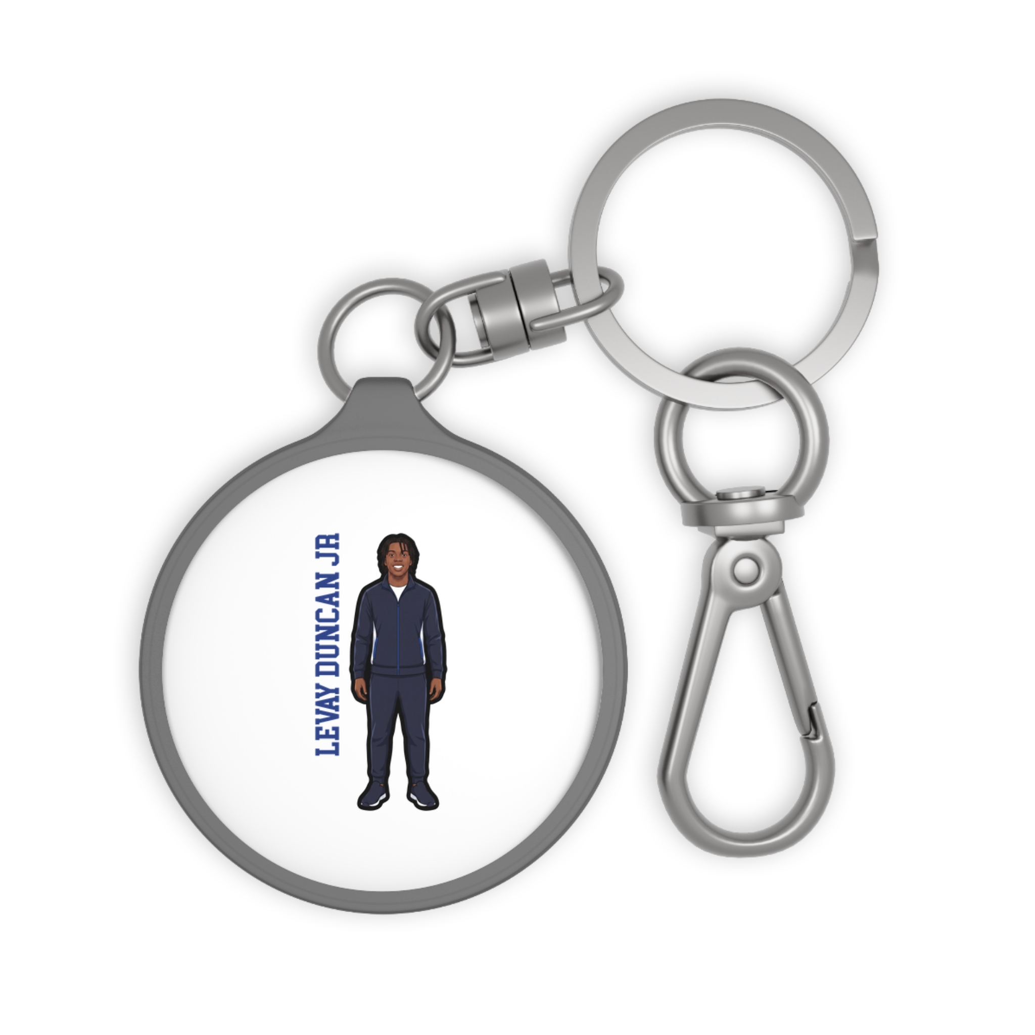 Keychain — character_name_vertical in Grey