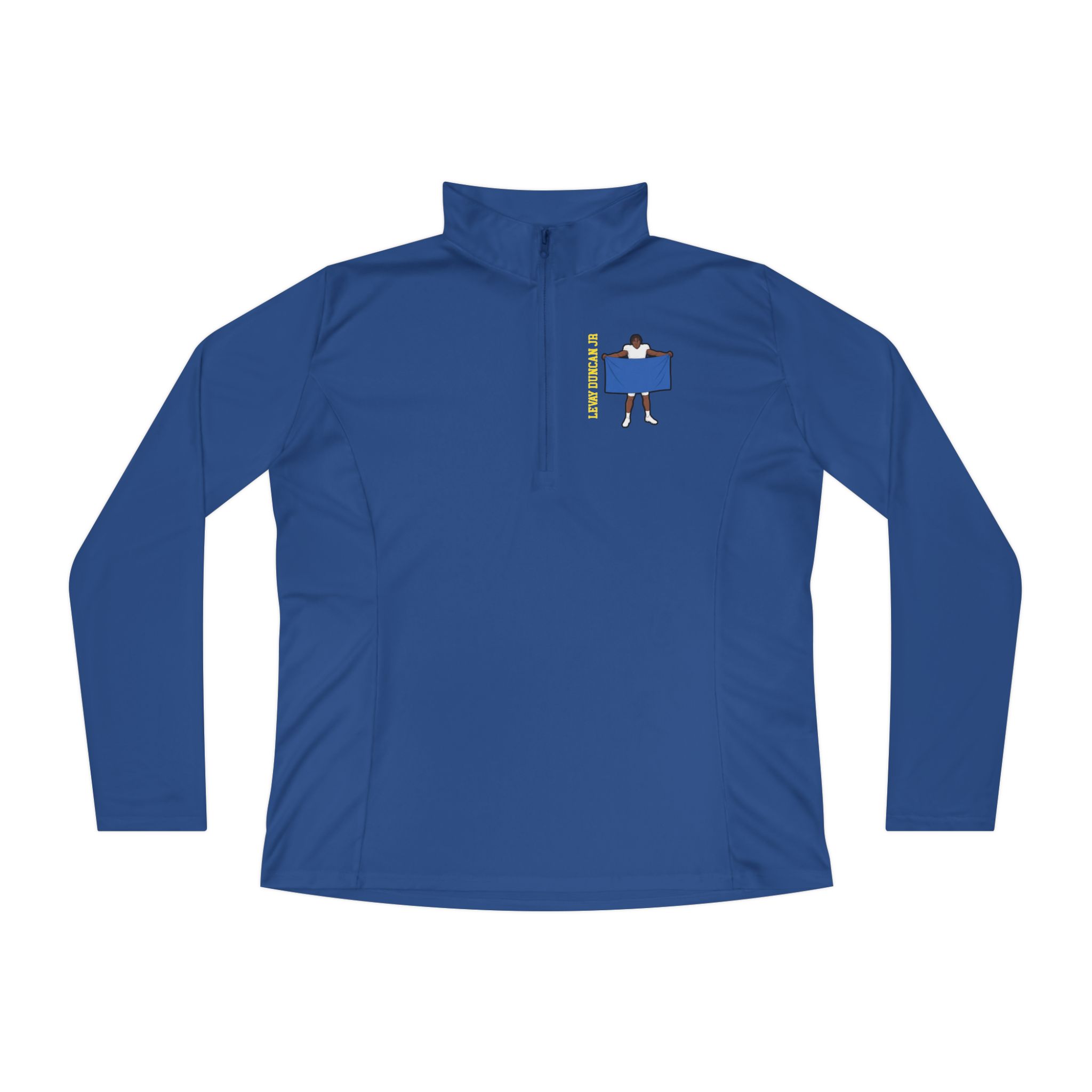 Women's Q-Zip Pullover — character_name_vertical in Royal