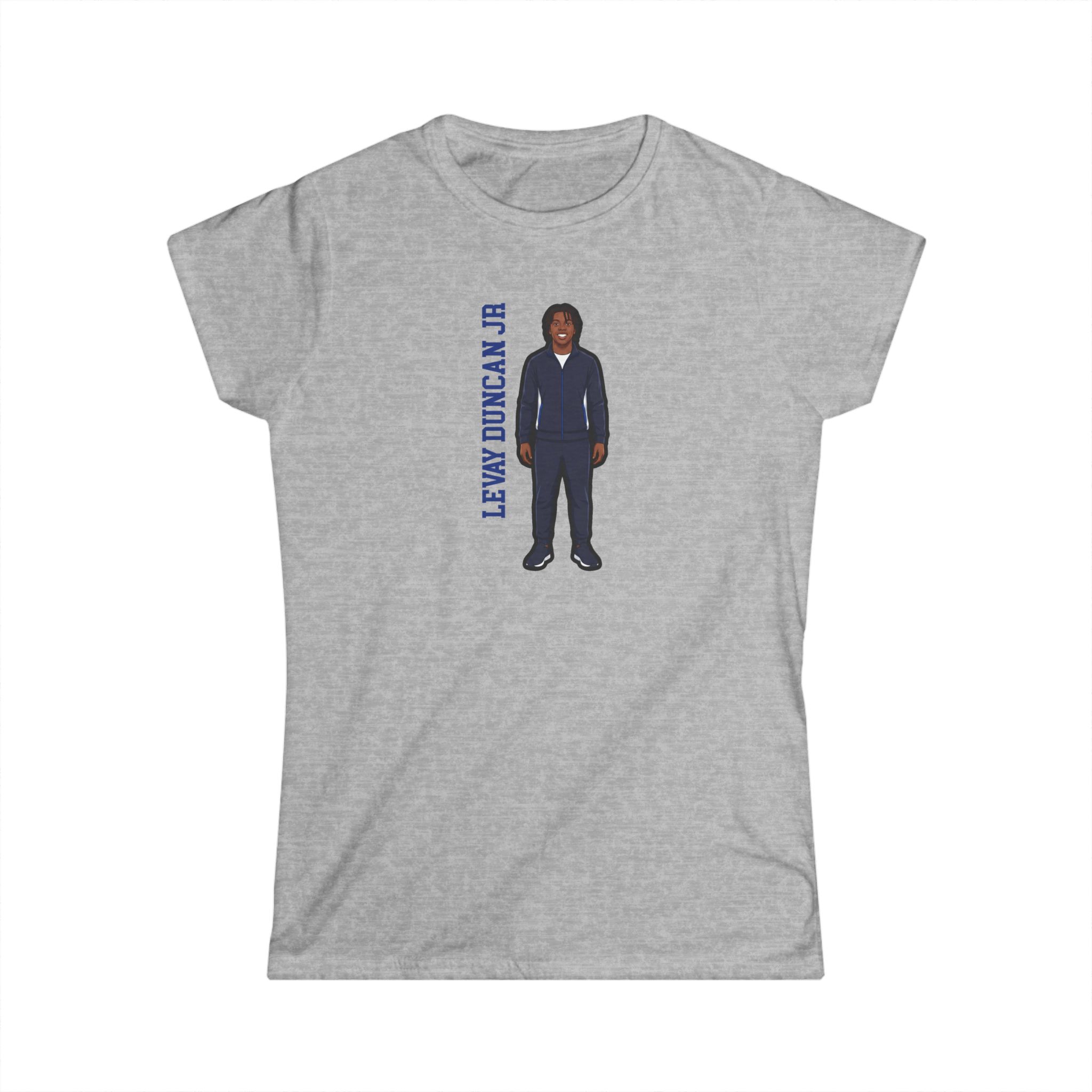 Women's Softstyle Tee — character_name_vertical in Grey