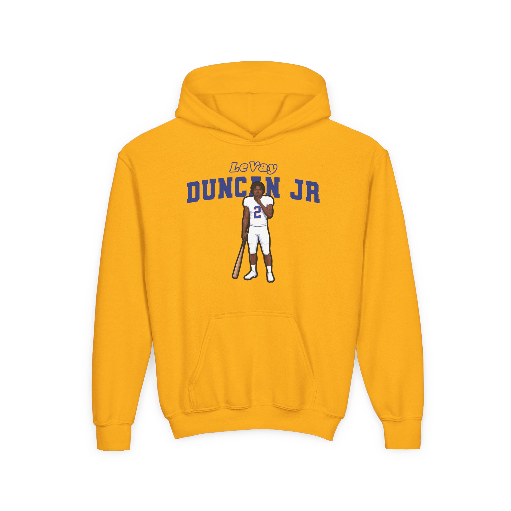 Youth Hoodie — character_name_arch in Gold
