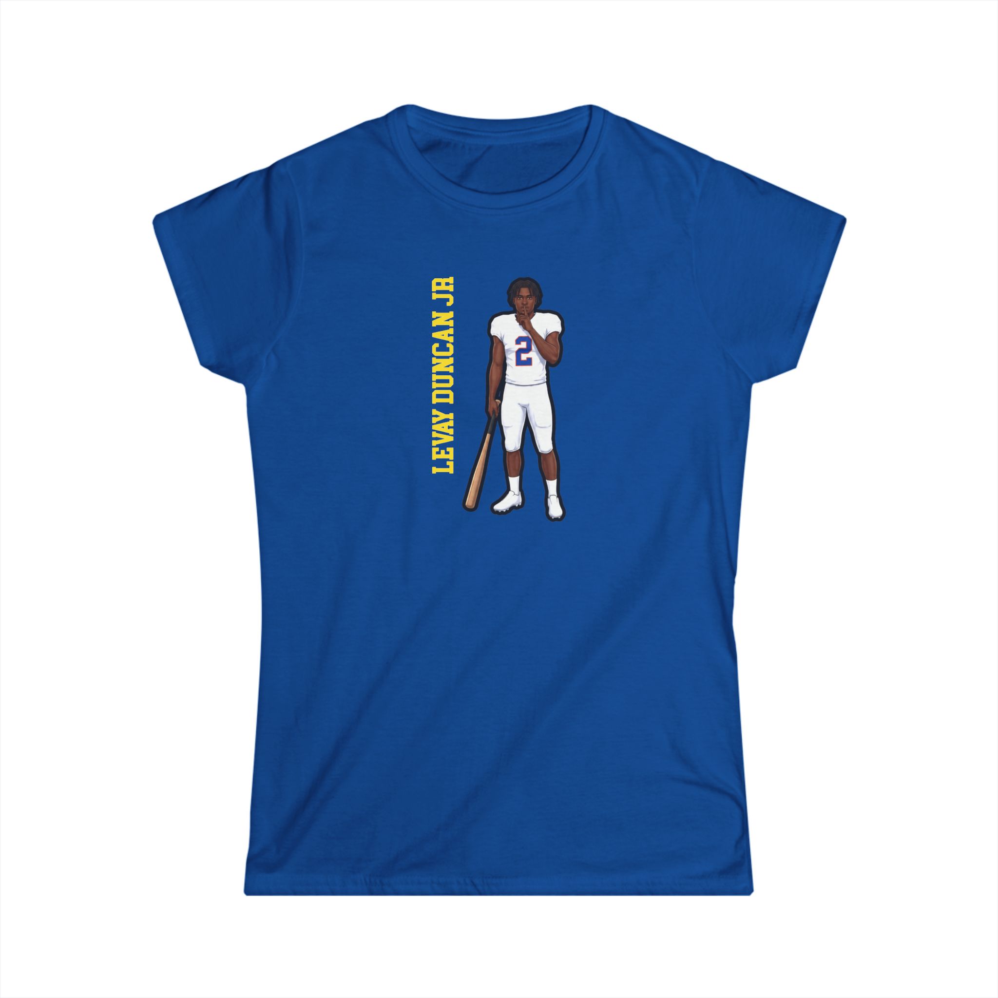 Women's Softstyle Tee — character_name_vertical in Royal