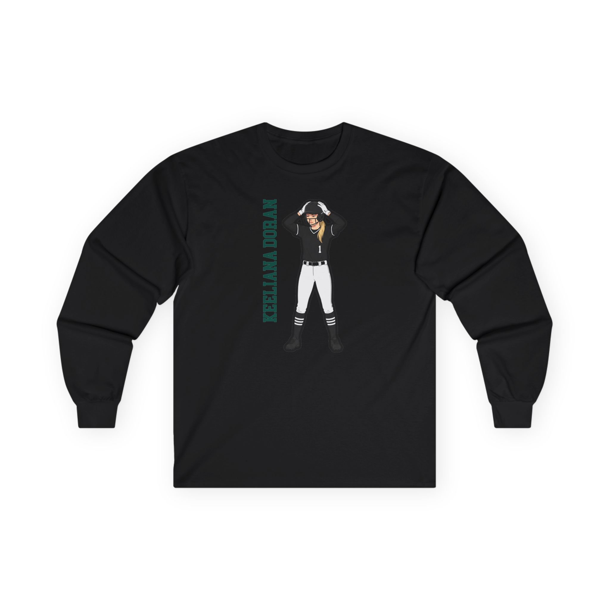 Long Sleeve Tee — character_name_vertical in Black