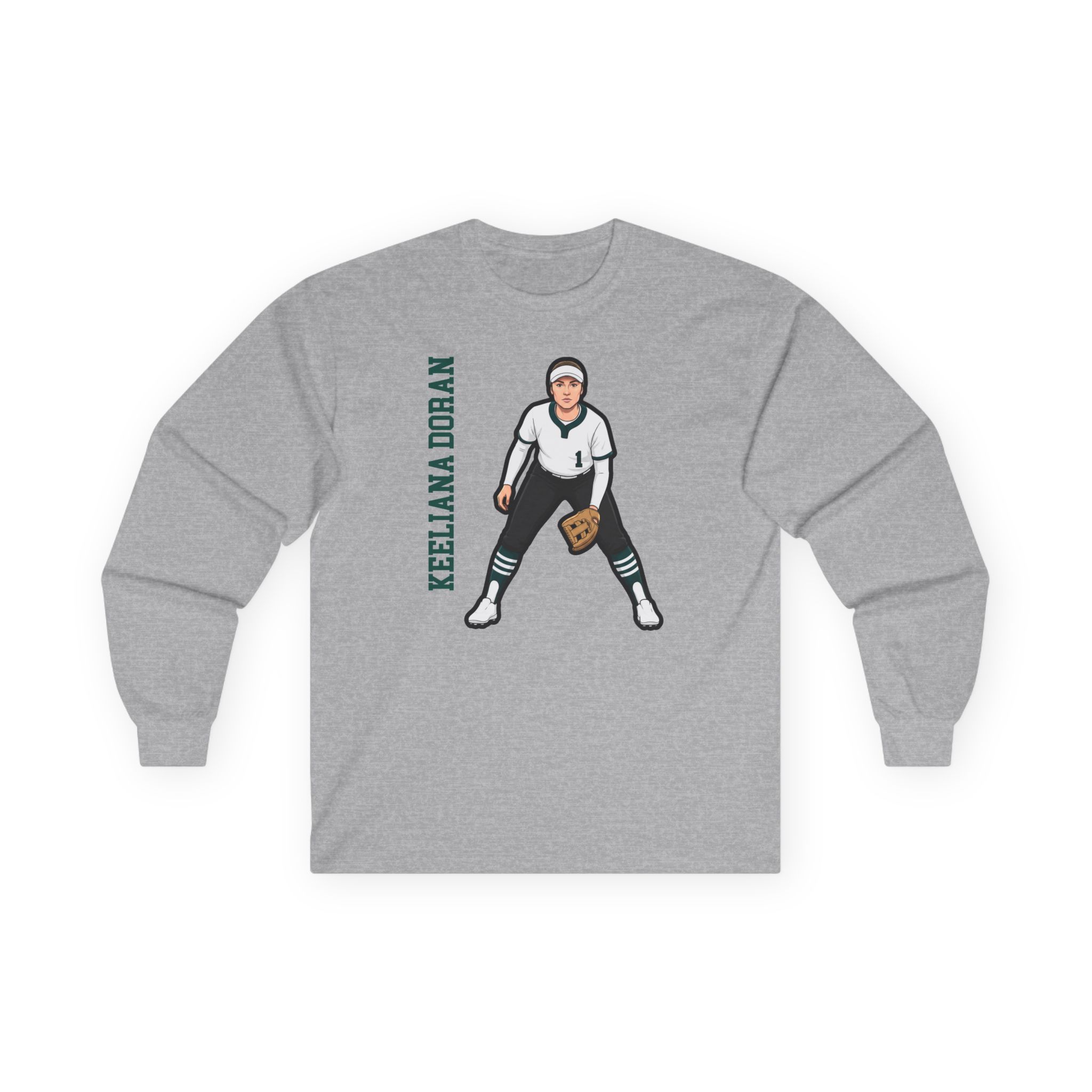 Long Sleeve Tee — character_name_vertical in Grey