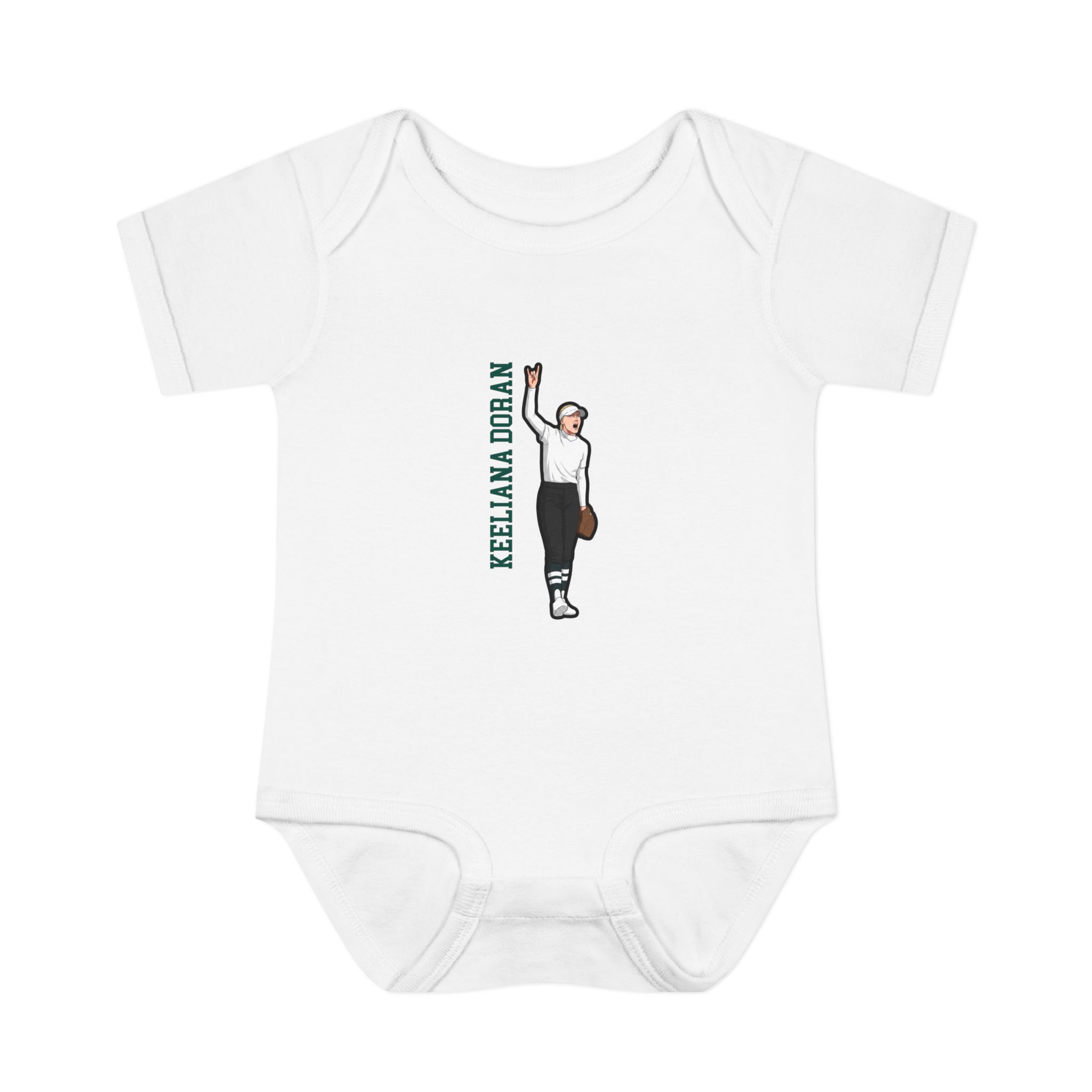 Baby Onesie — character_name_vertical in White