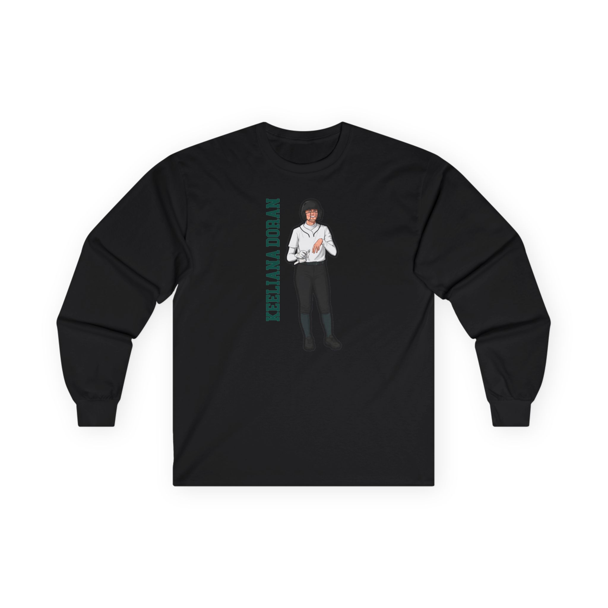 Long Sleeve Tee — character_name_vertical in Black