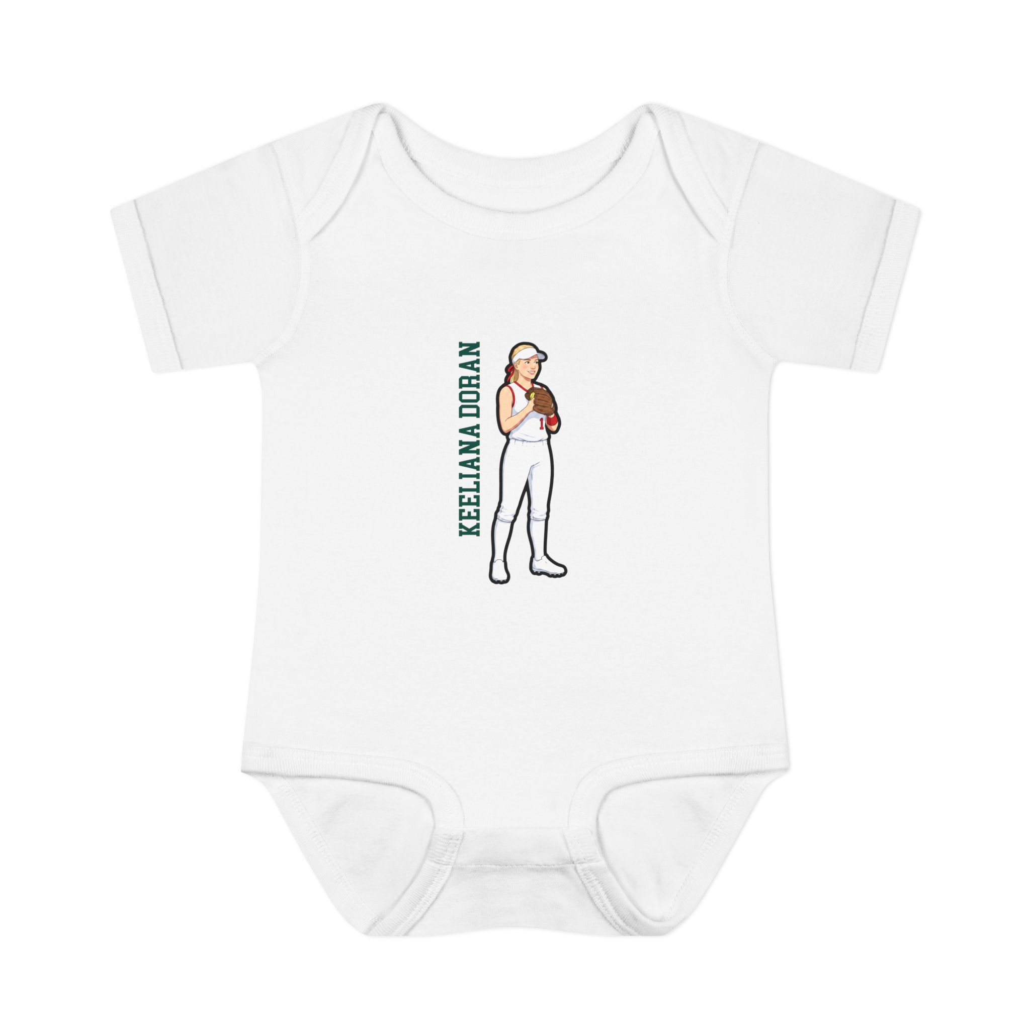 Baby Onesie — character_name_vertical in White