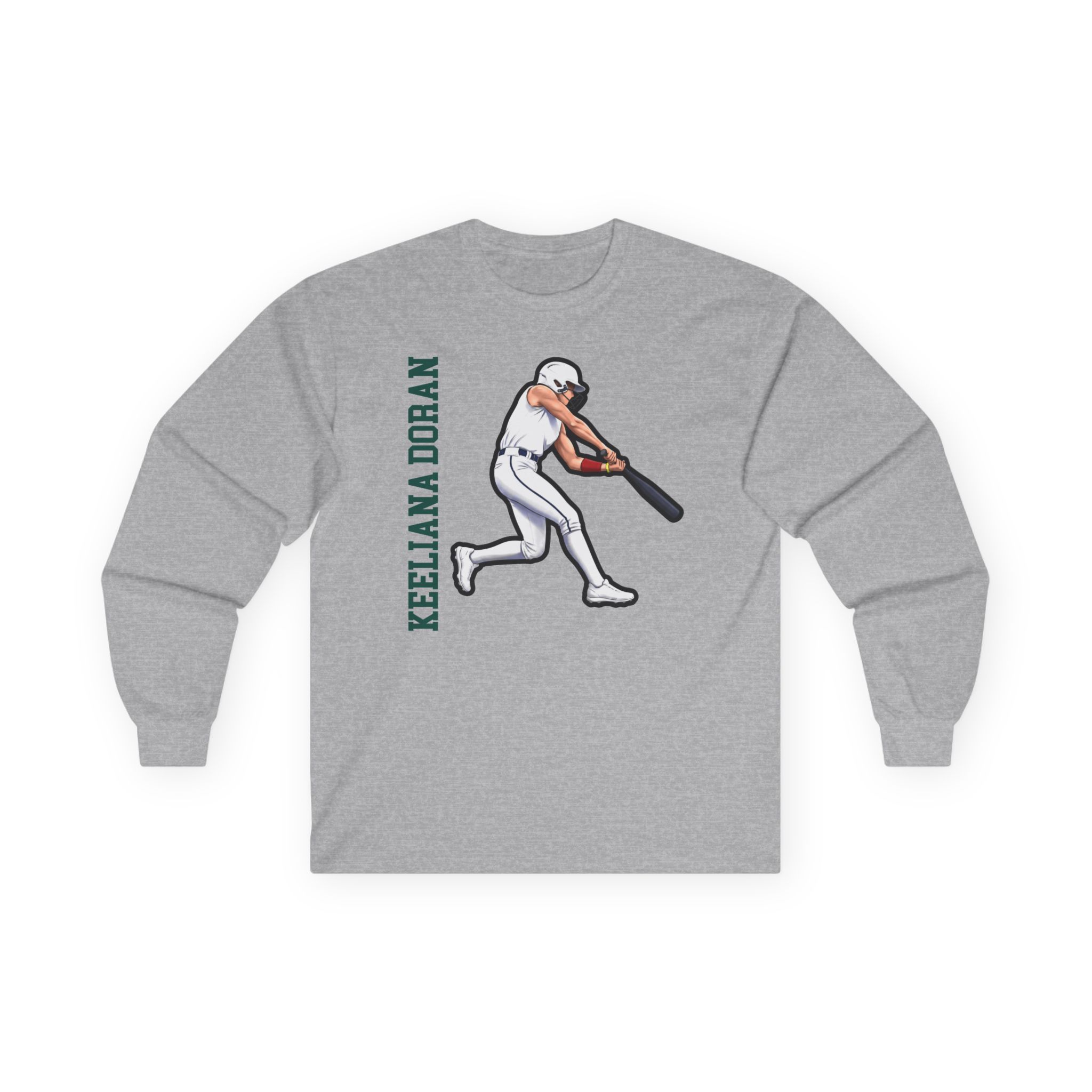 Long Sleeve Tee — character_name_vertical in Grey