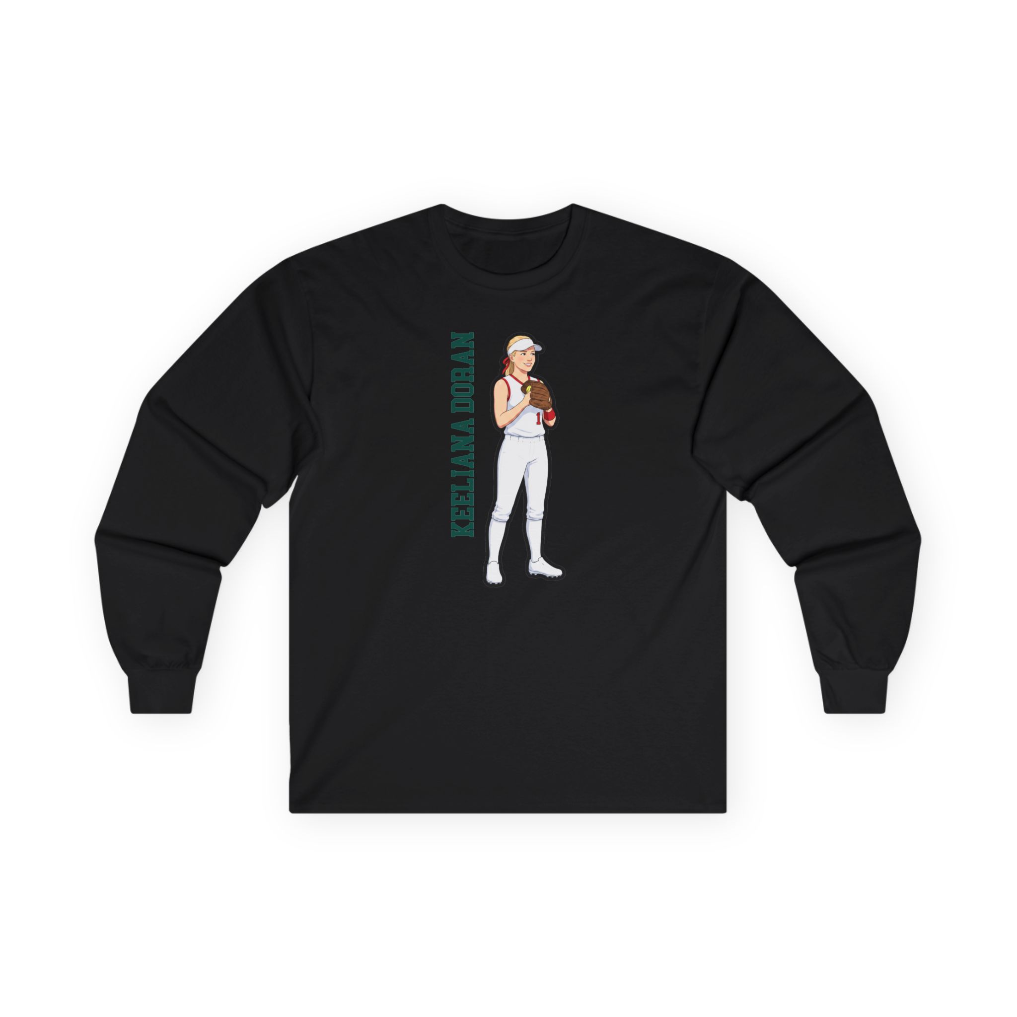 Long Sleeve Tee — character_name_vertical in Black