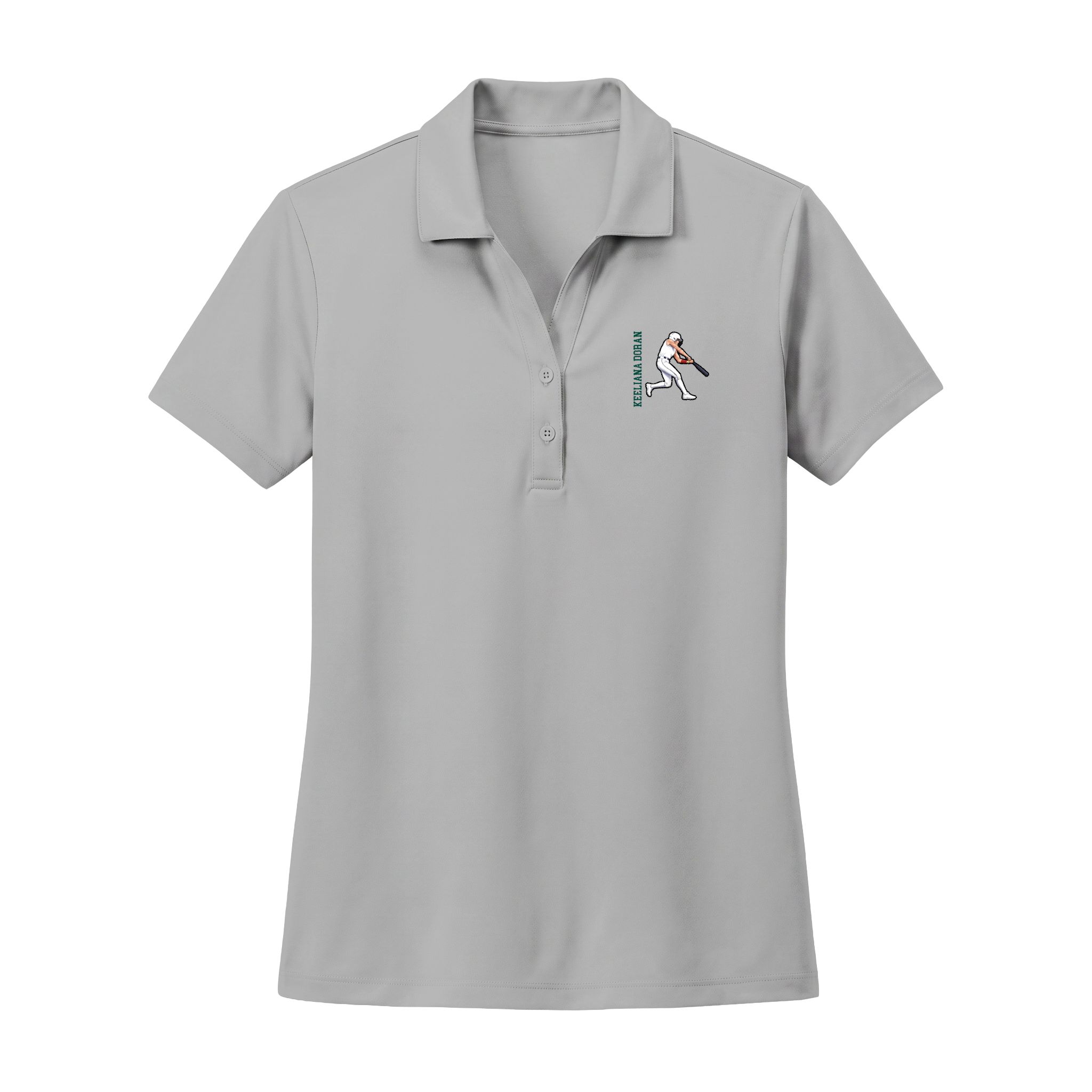 Women's Polo — character_name_vertical in Silver