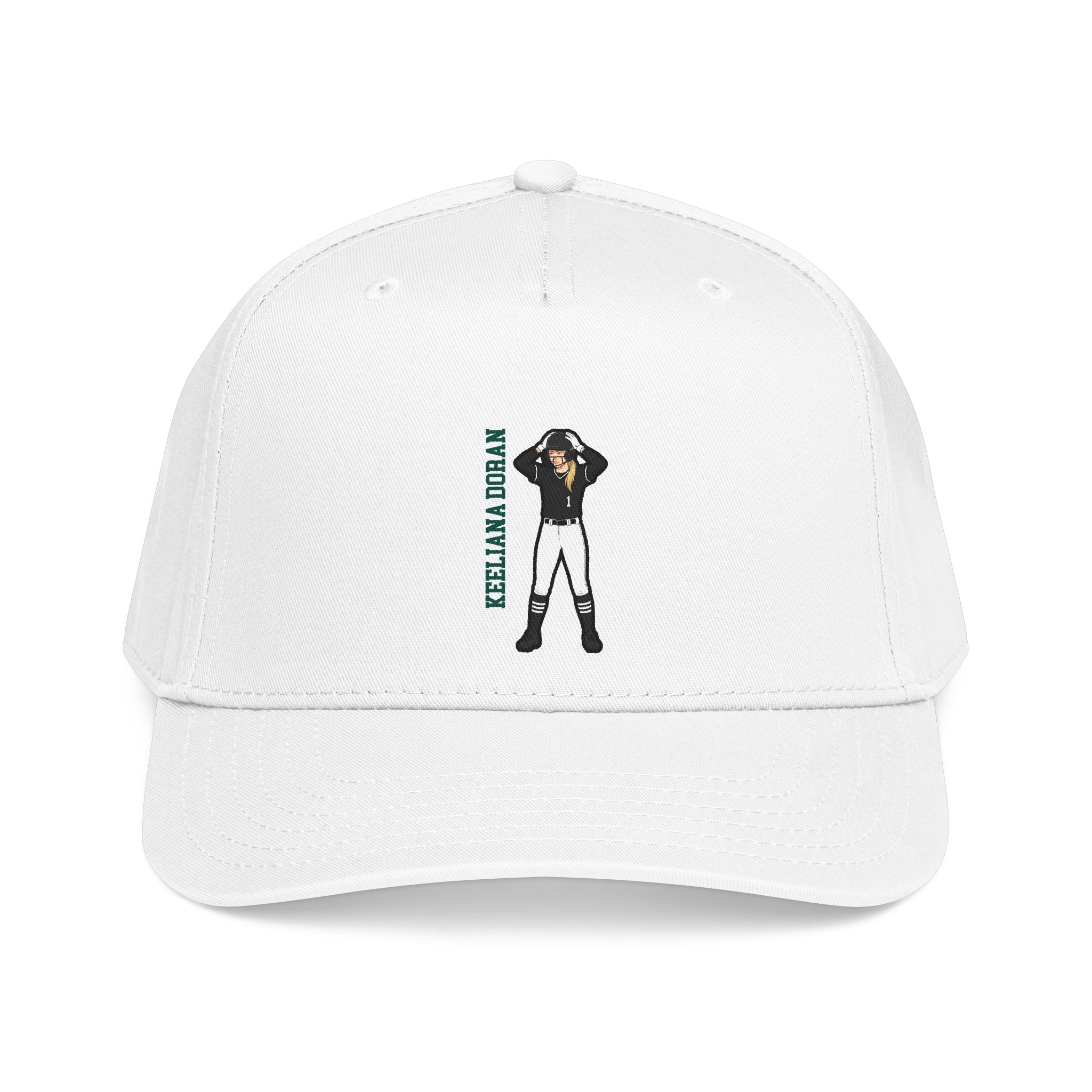 Baseball Cap — character_name_vertical in White