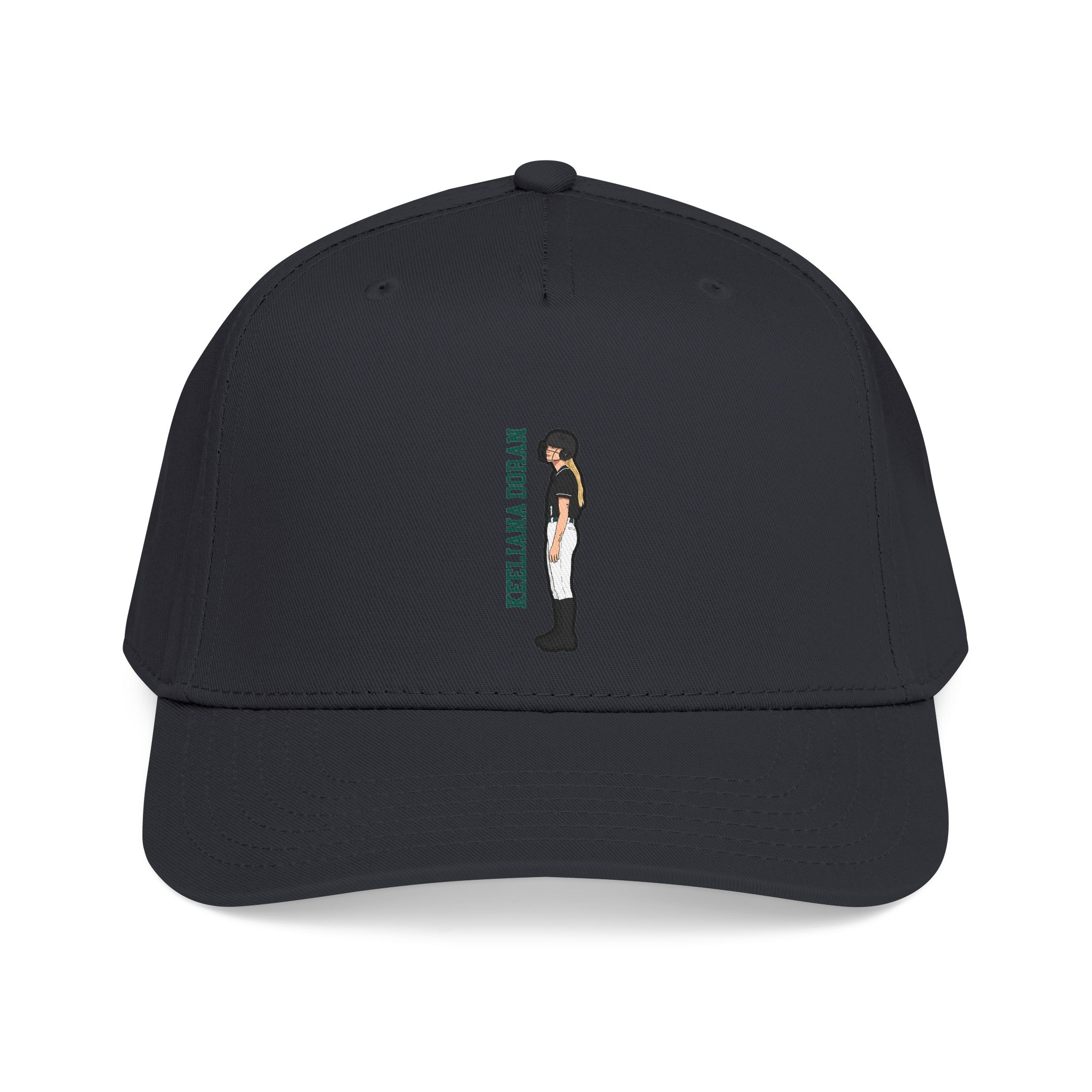 Baseball Cap — character_name_vertical in Black