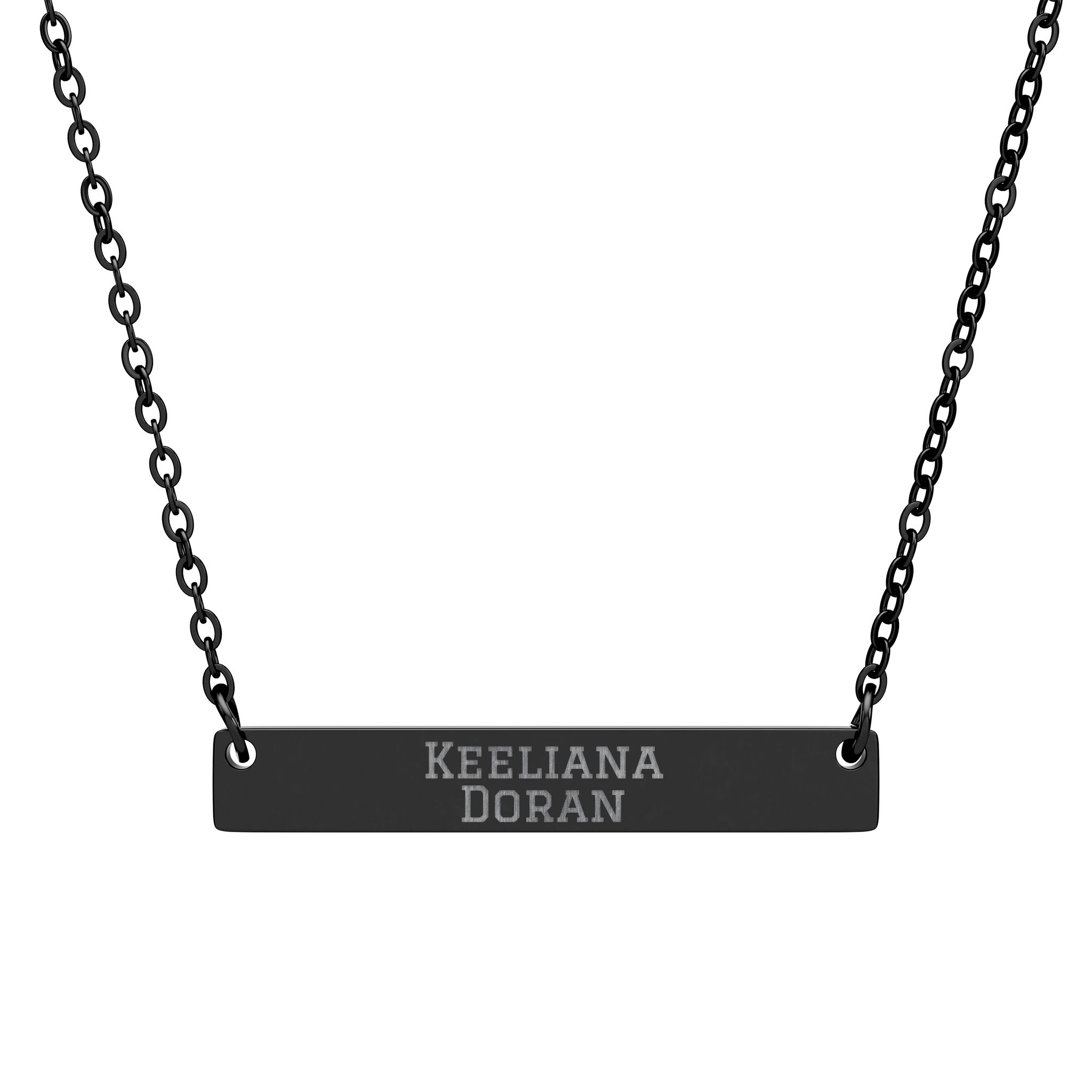 Engraved Bar Necklace — Classic in Black