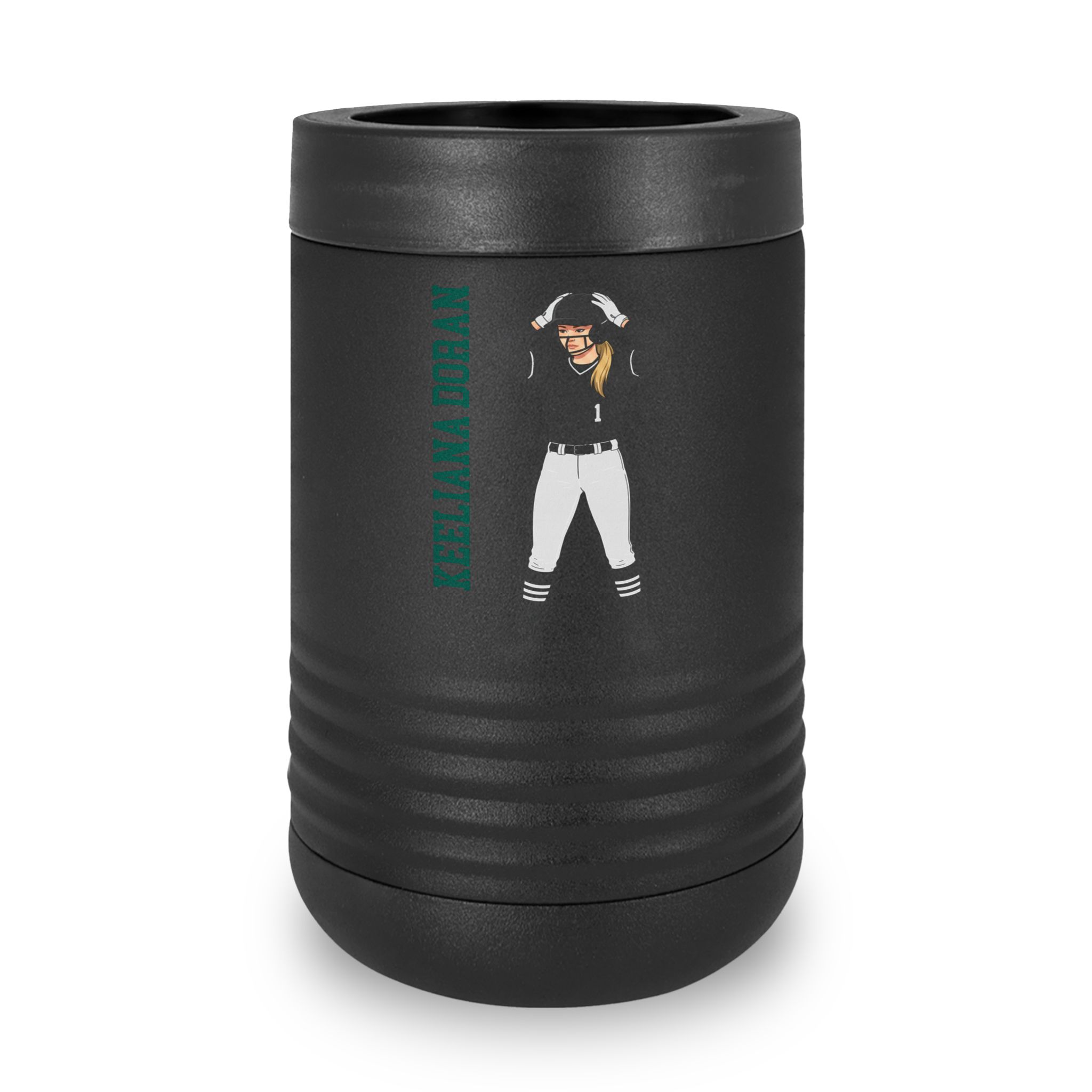 Stainless Can Cooler — character_name_vertical in Black