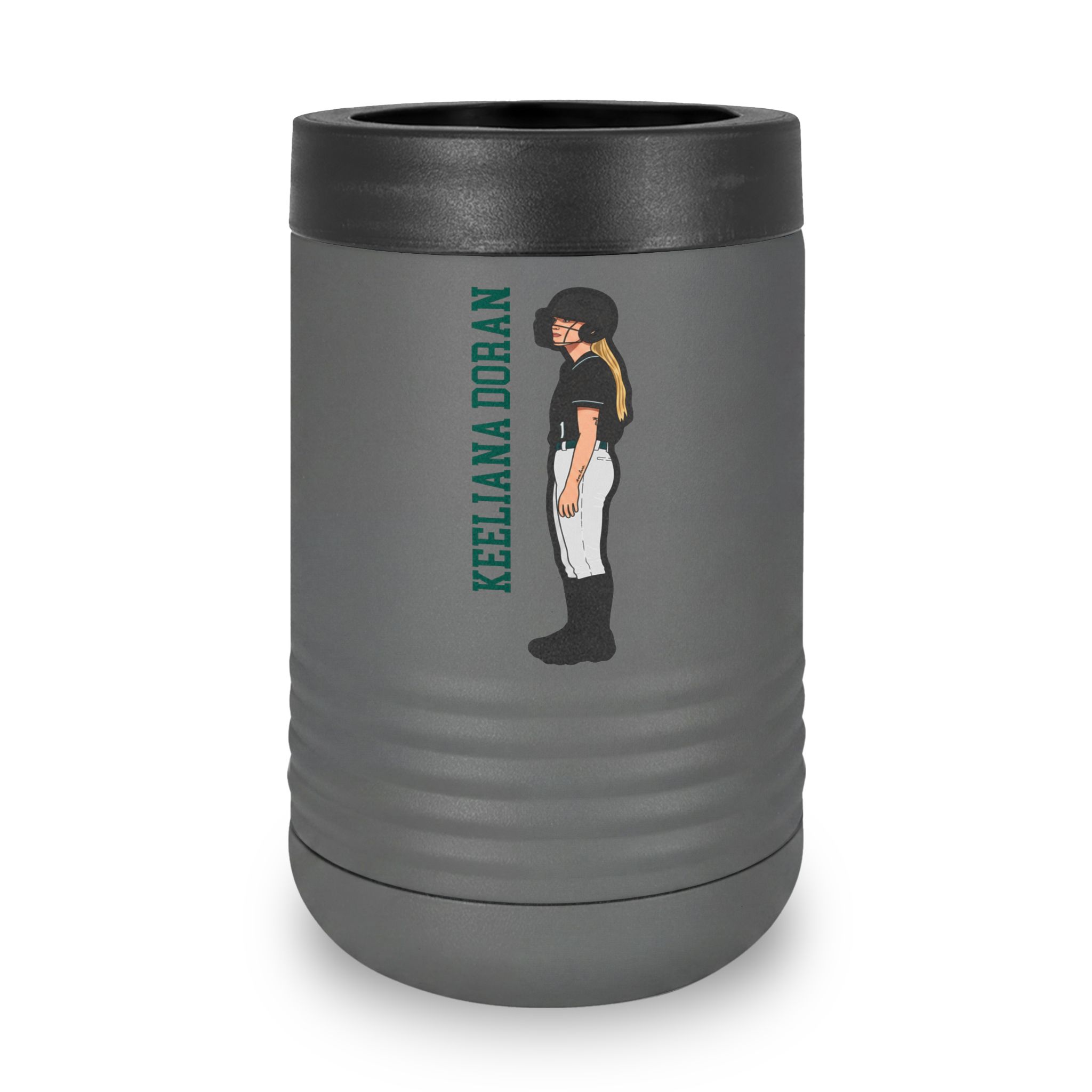 Stainless Can Cooler — character_name_vertical in Grey