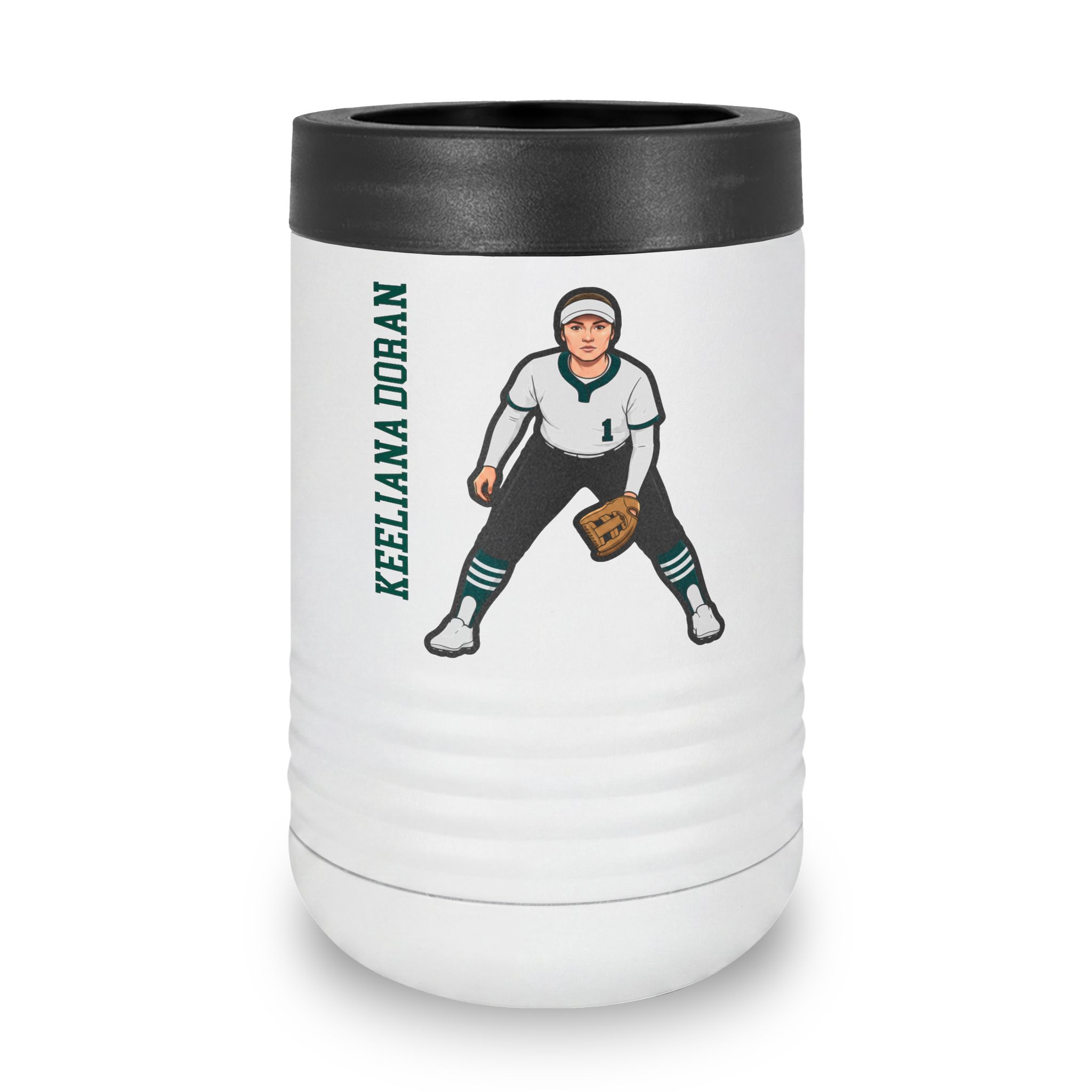 Stainless Can Cooler — character_name_vertical in White