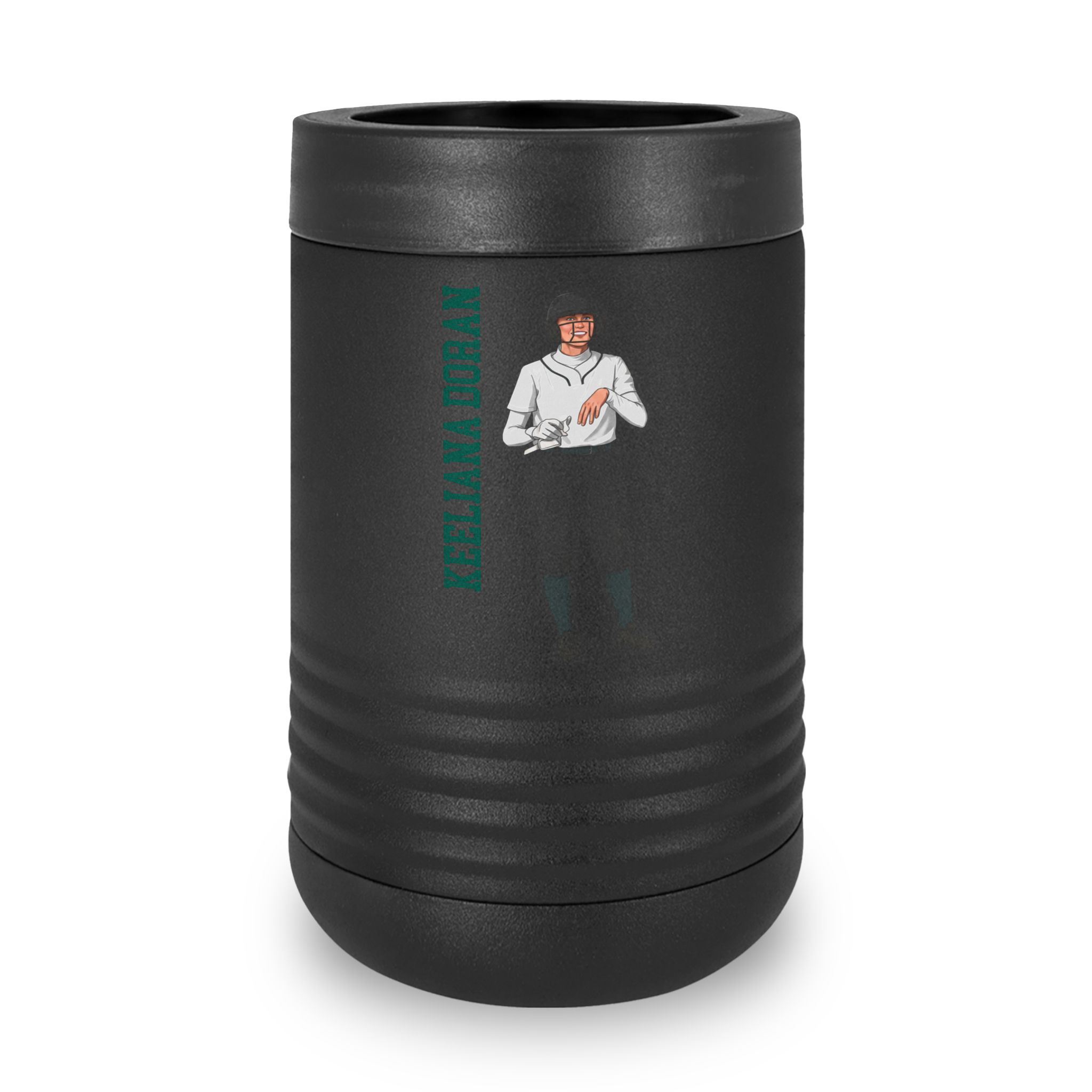 Stainless Can Cooler — character_name_vertical in Black