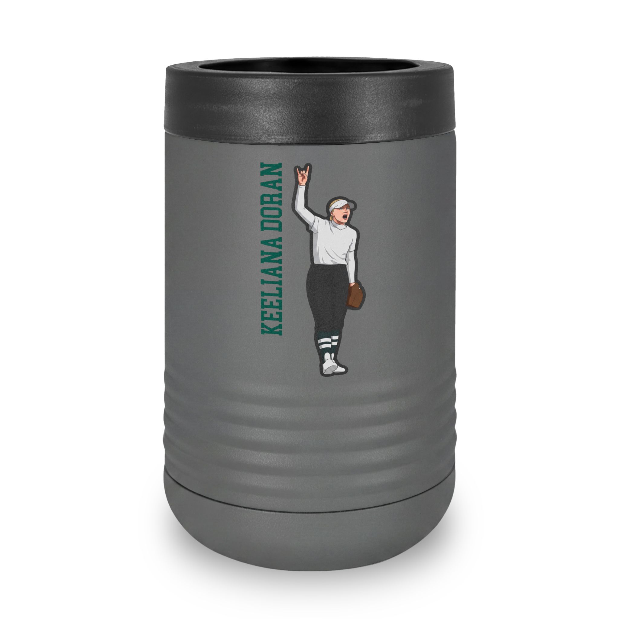 Stainless Can Cooler — character_name_vertical in Grey
