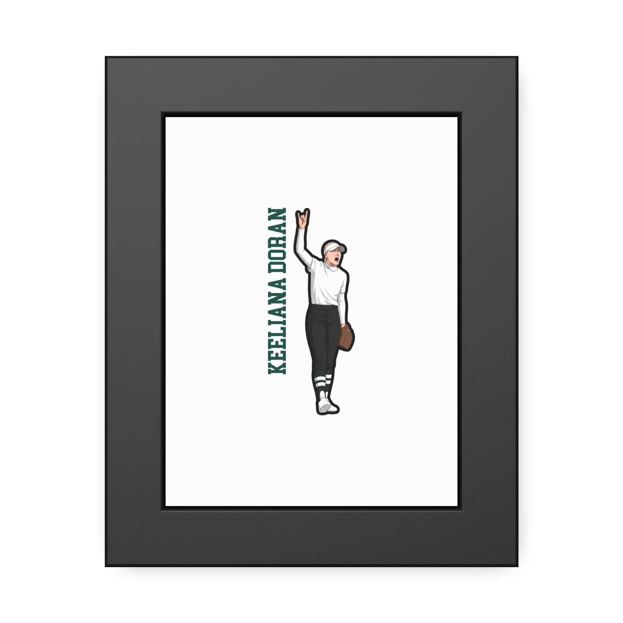 Framed Poster — character_name_vertical in Black