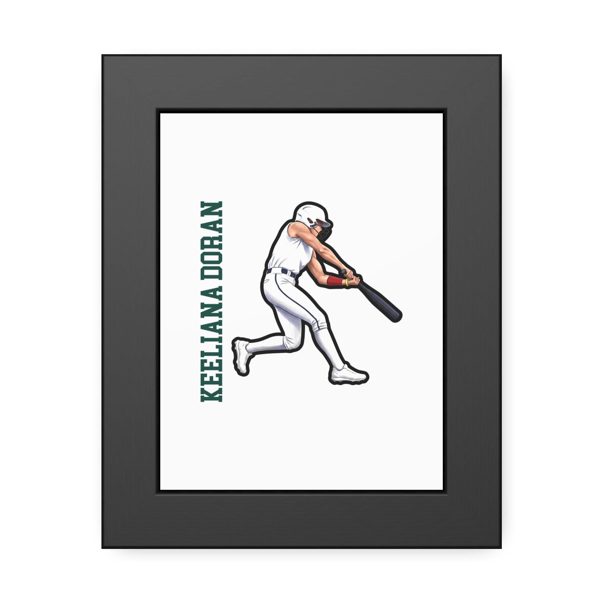 Framed Poster — character_name_vertical in Black