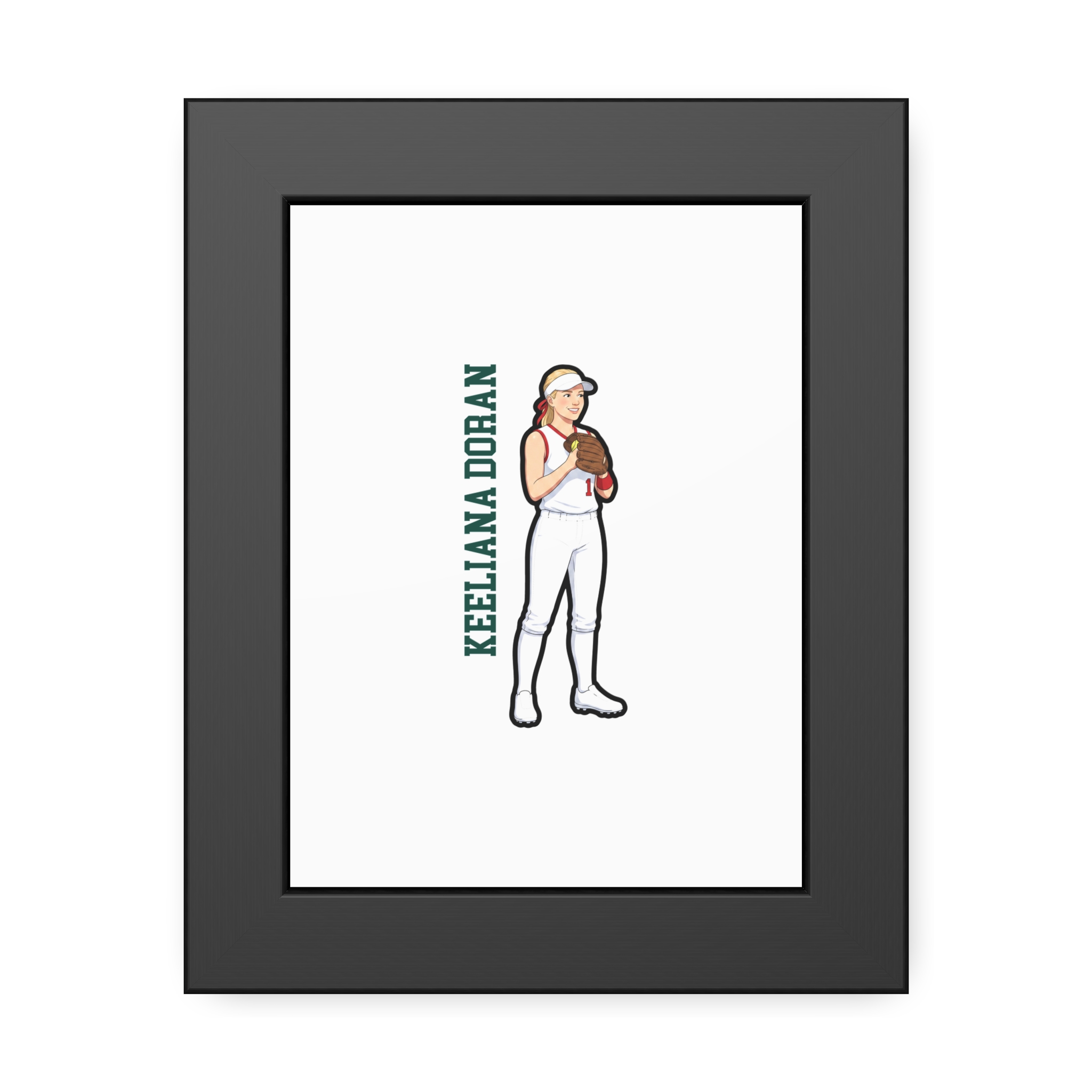 Framed Poster — character_name_vertical in Black