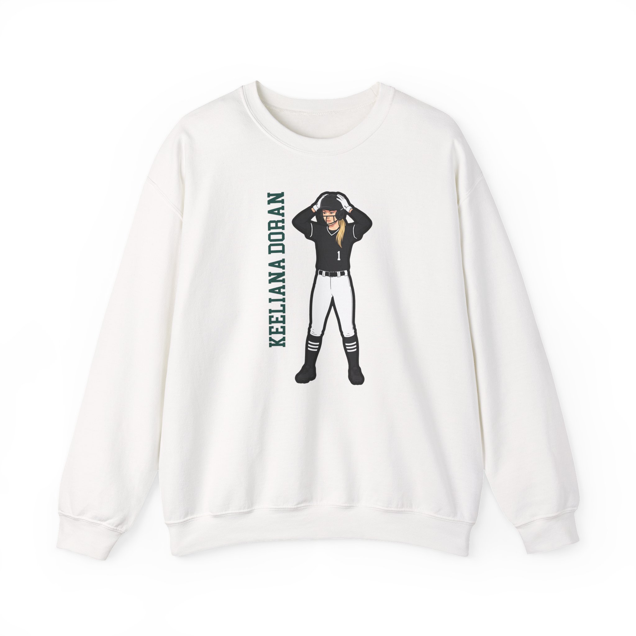 Crewneck Sweatshirt — character_name_vertical in White
