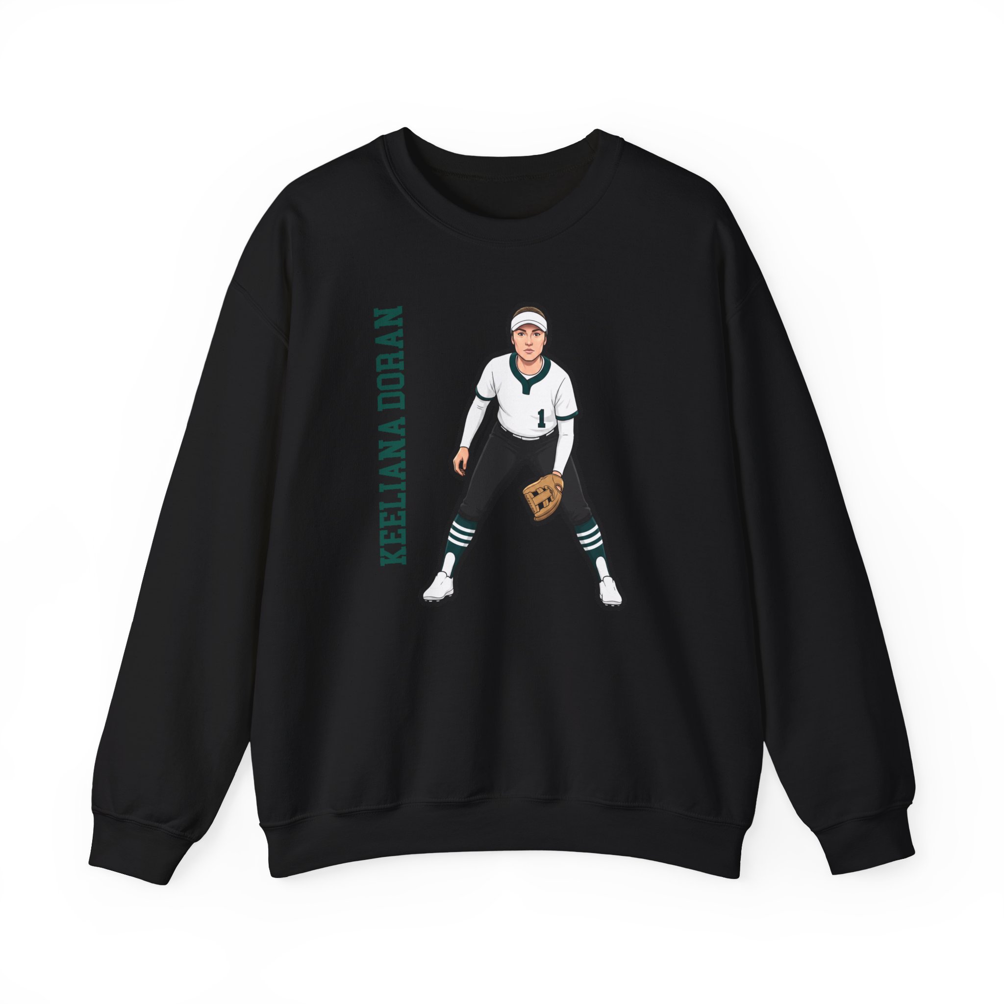 Crewneck Sweatshirt — character_name_vertical in Black
