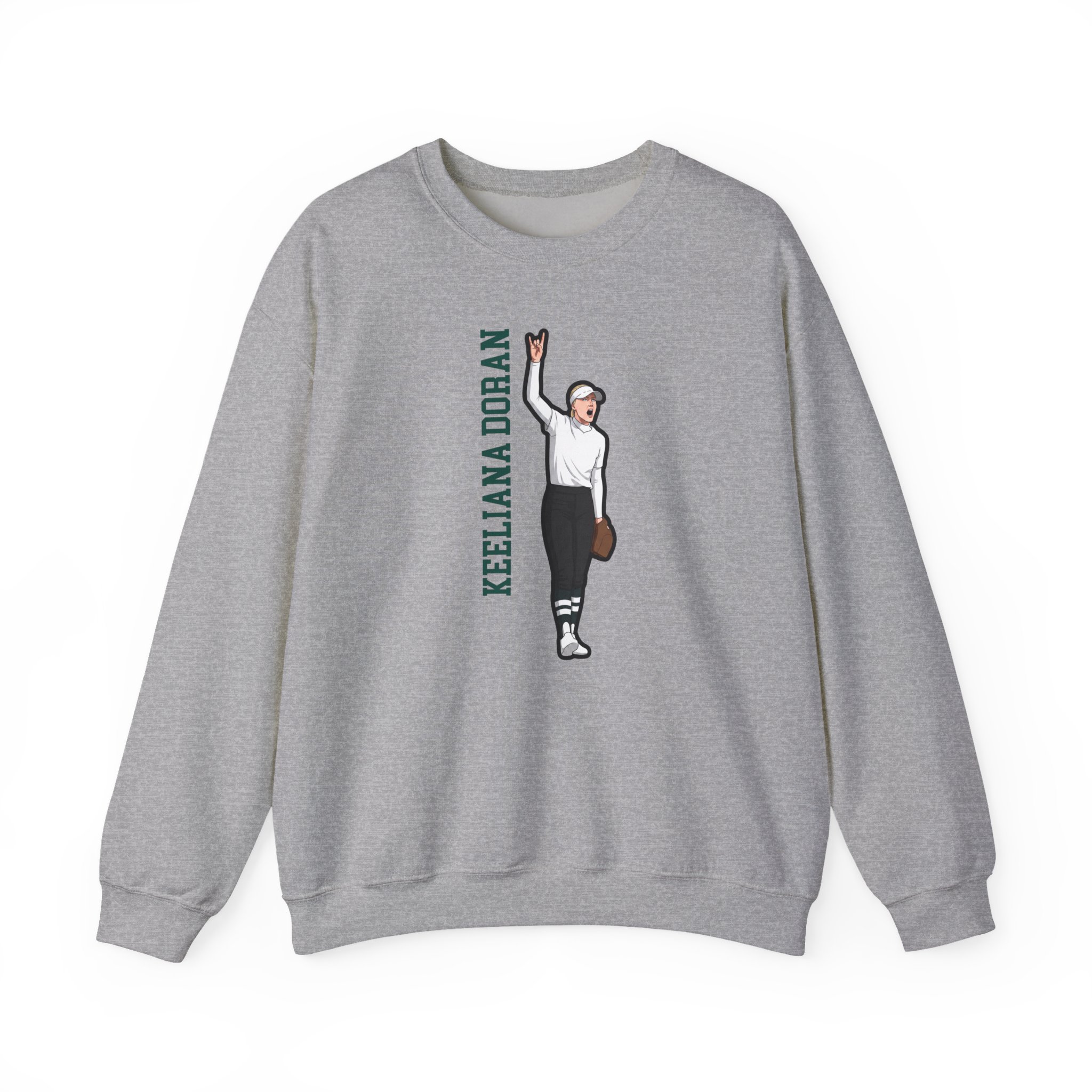 Crewneck Sweatshirt — character_name_vertical in Grey