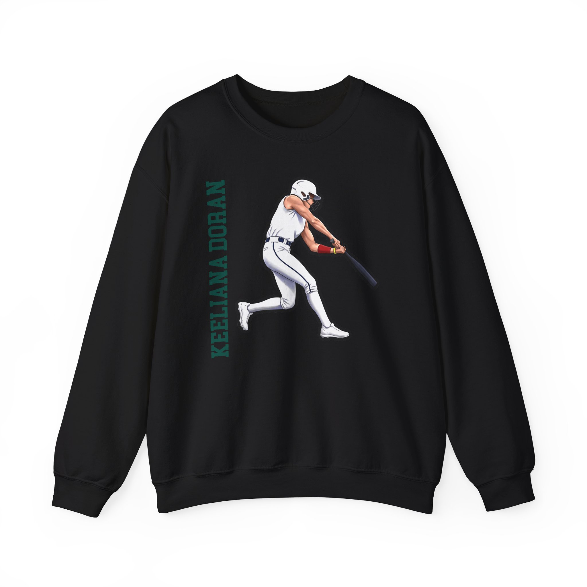 Crewneck Sweatshirt — character_name_vertical in Black