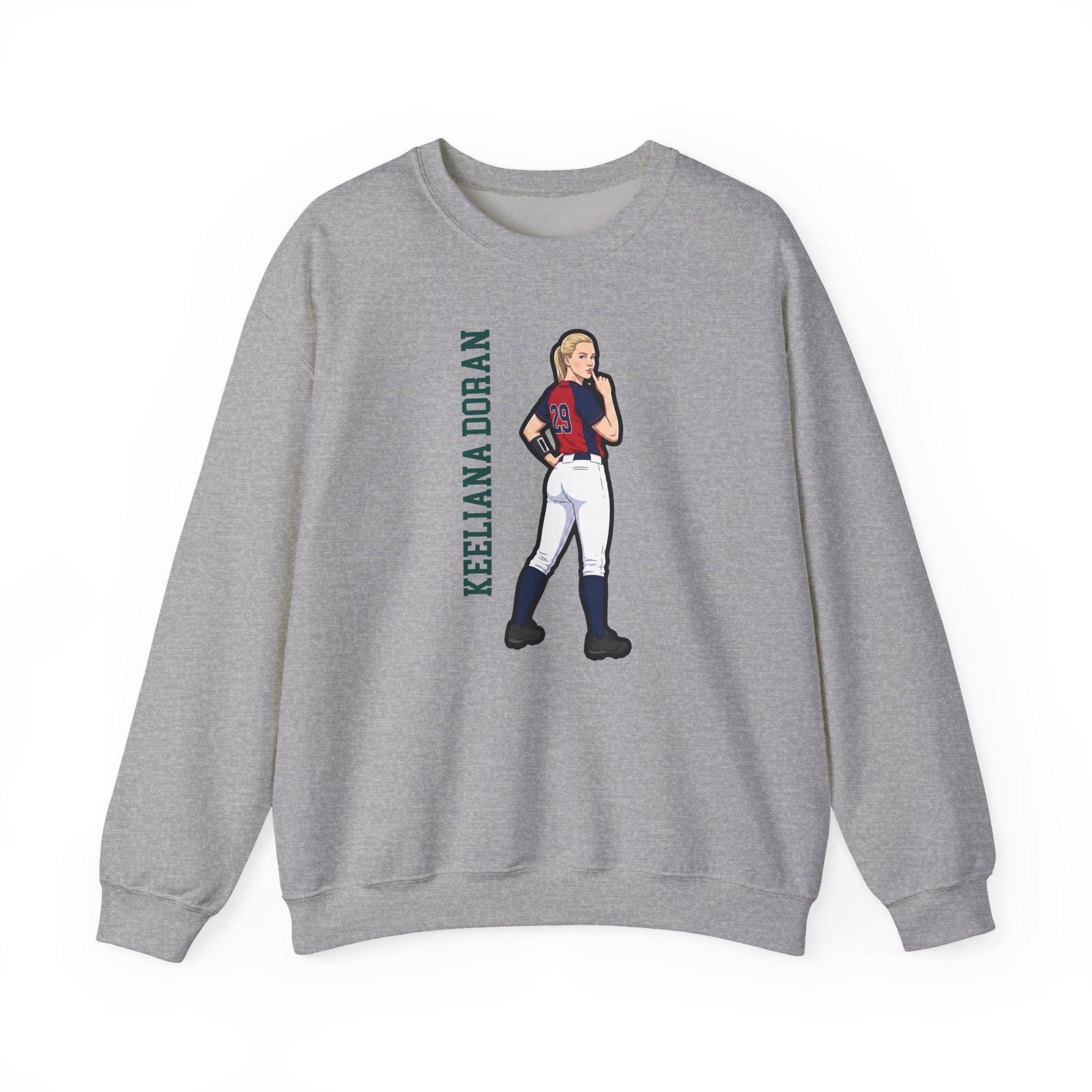 Crewneck Sweatshirt — character_name_vertical in Grey