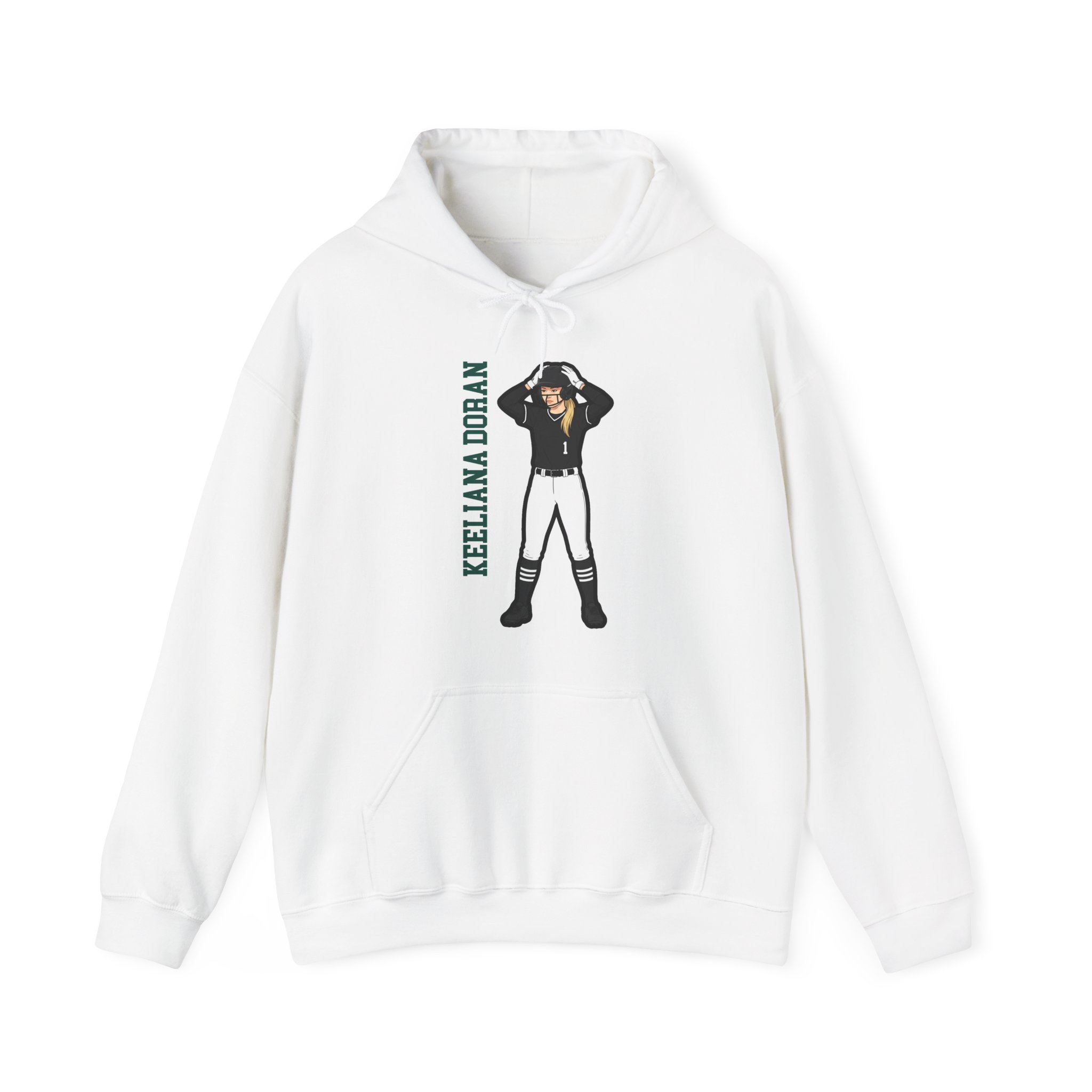 Hoodie — character_name_vertical in White