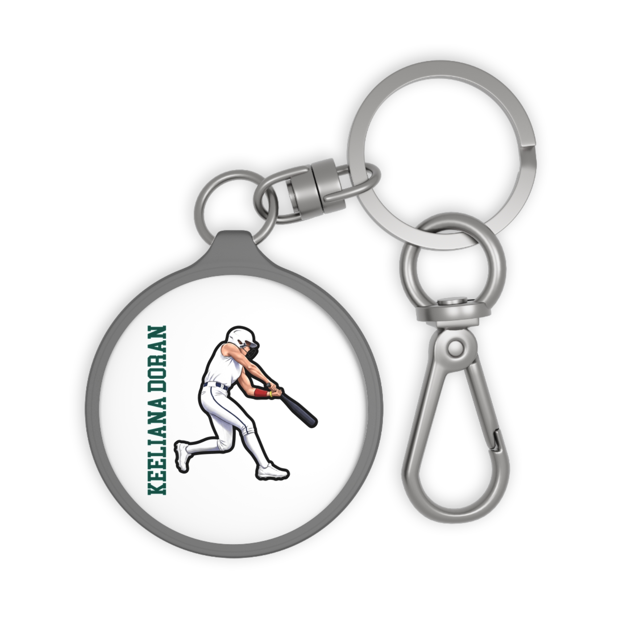 Keychain — character_name_vertical in Grey