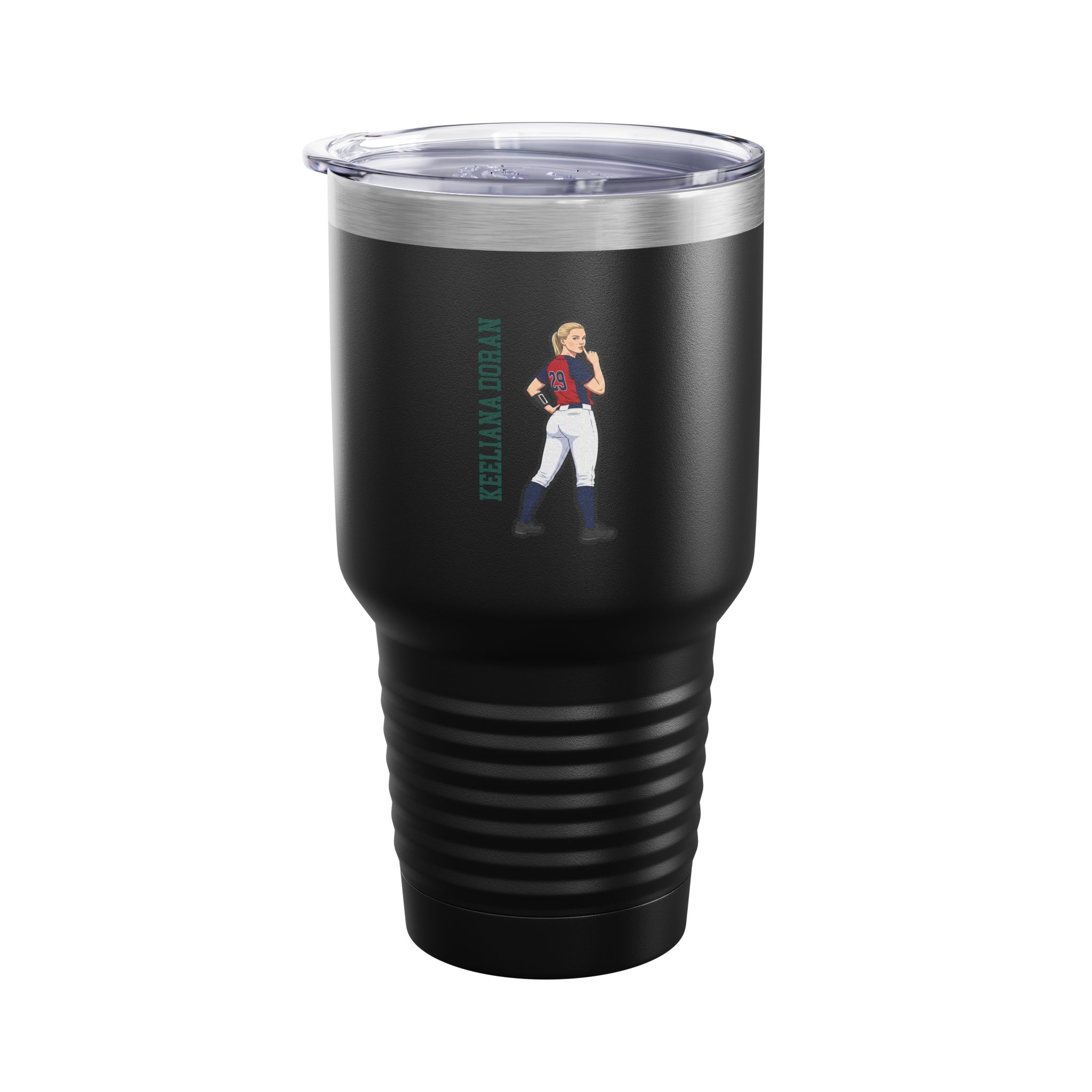 30oz Tumbler — character_name_vertical in Black