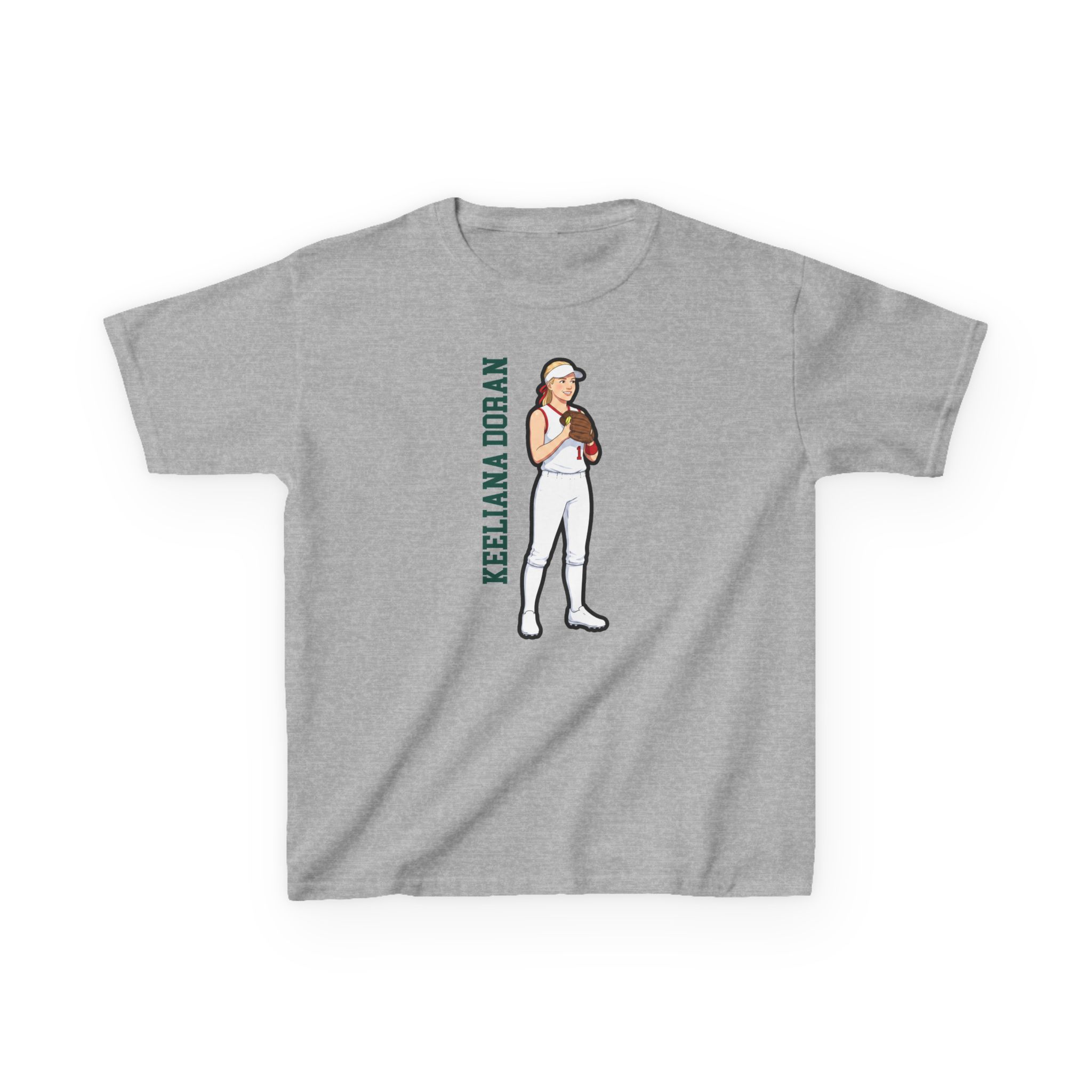 Youth Tee — character_name_vertical in Grey