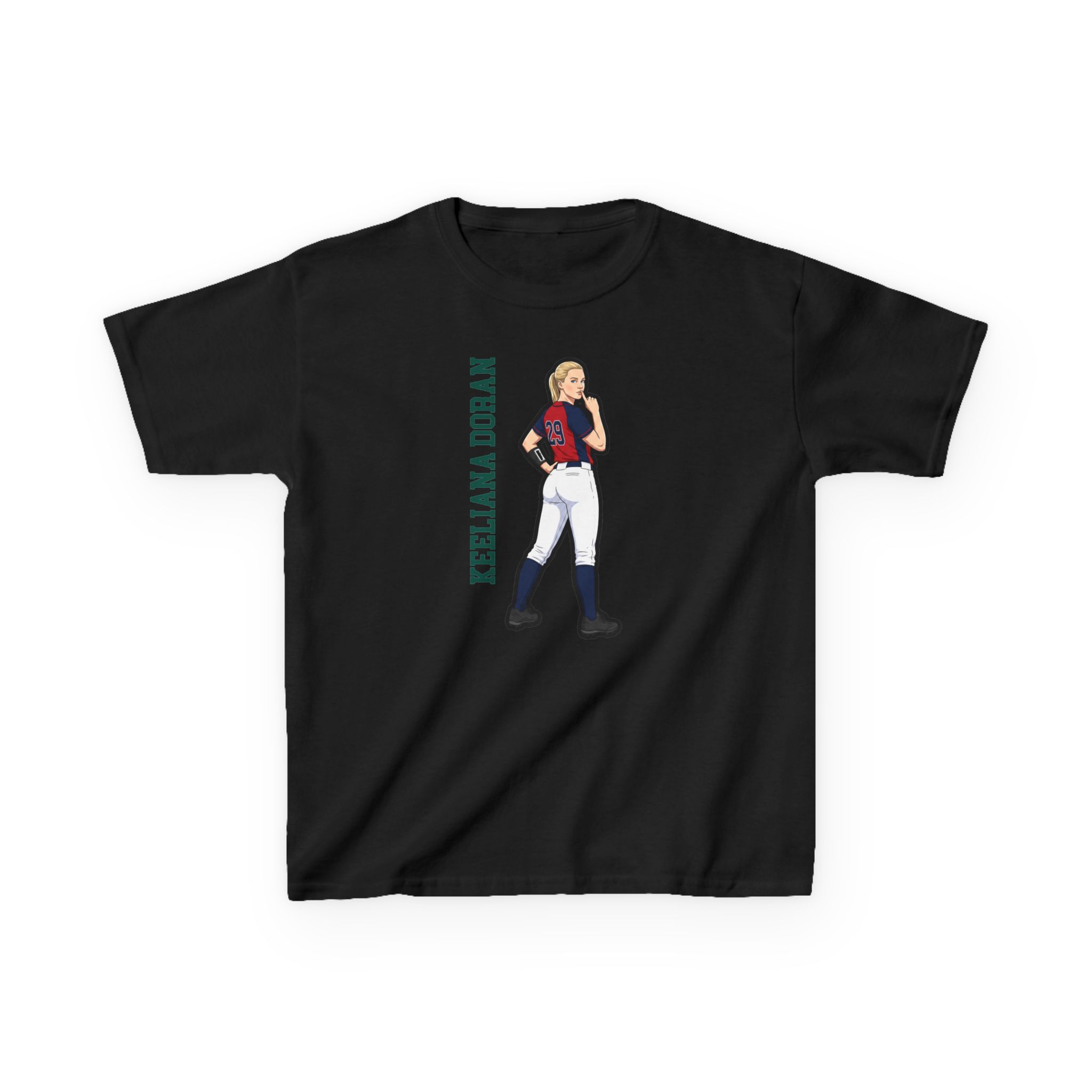 Youth Tee — character_name_vertical in Black