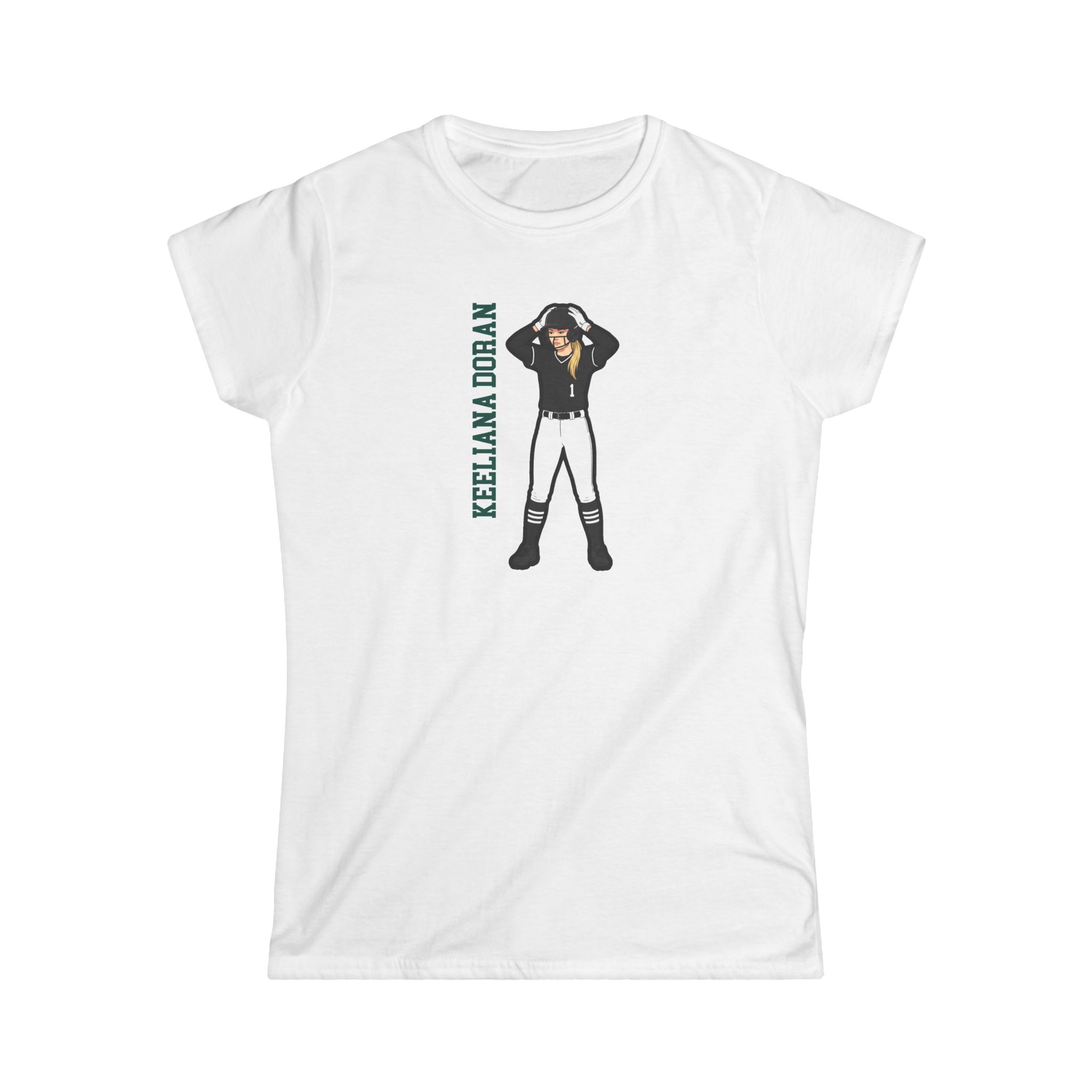 Women's Softstyle Tee — character_name_vertical in White