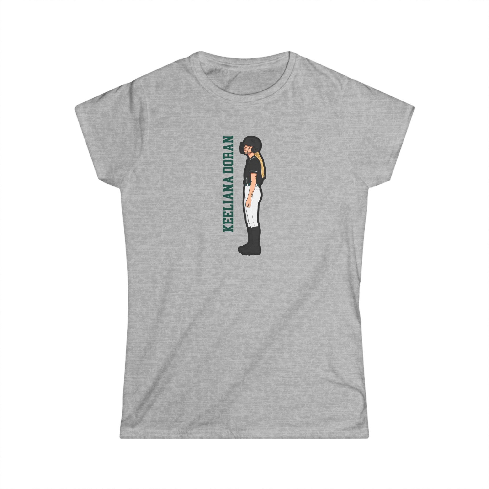 Women's Softstyle Tee — character_name_vertical in Grey