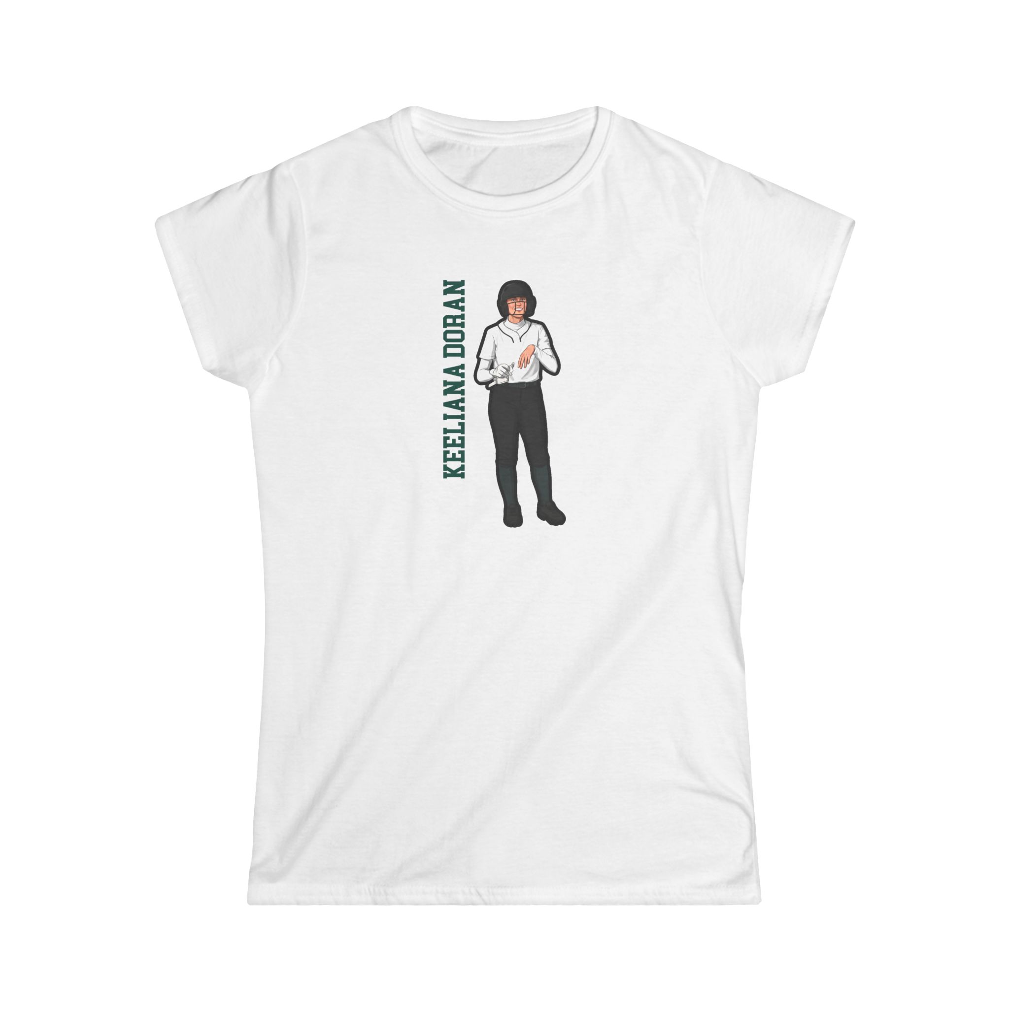 Women's Softstyle Tee — character_name_vertical in White