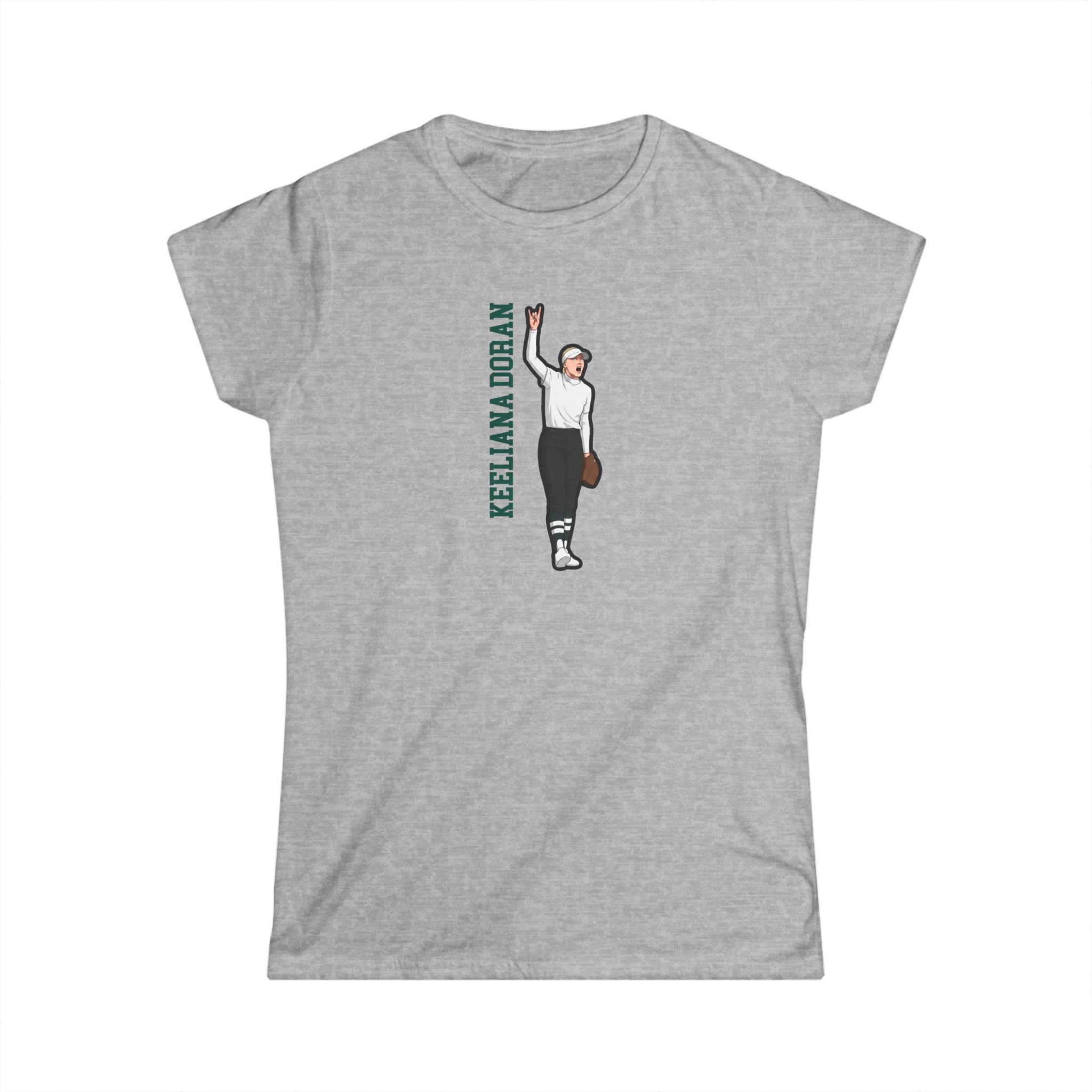 Women's Softstyle Tee — character_name_vertical in Grey