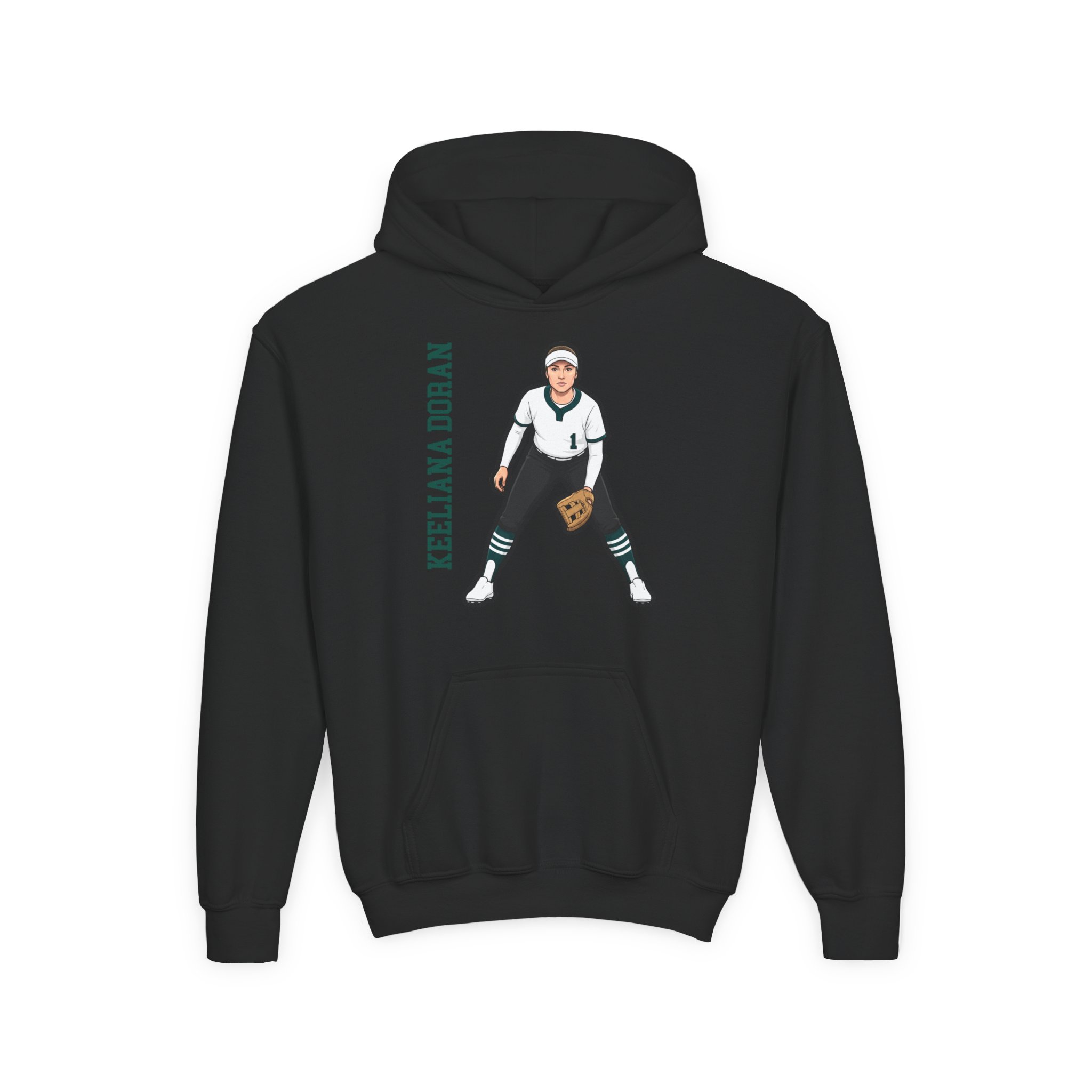 Youth Hoodie — character_name_vertical in Black