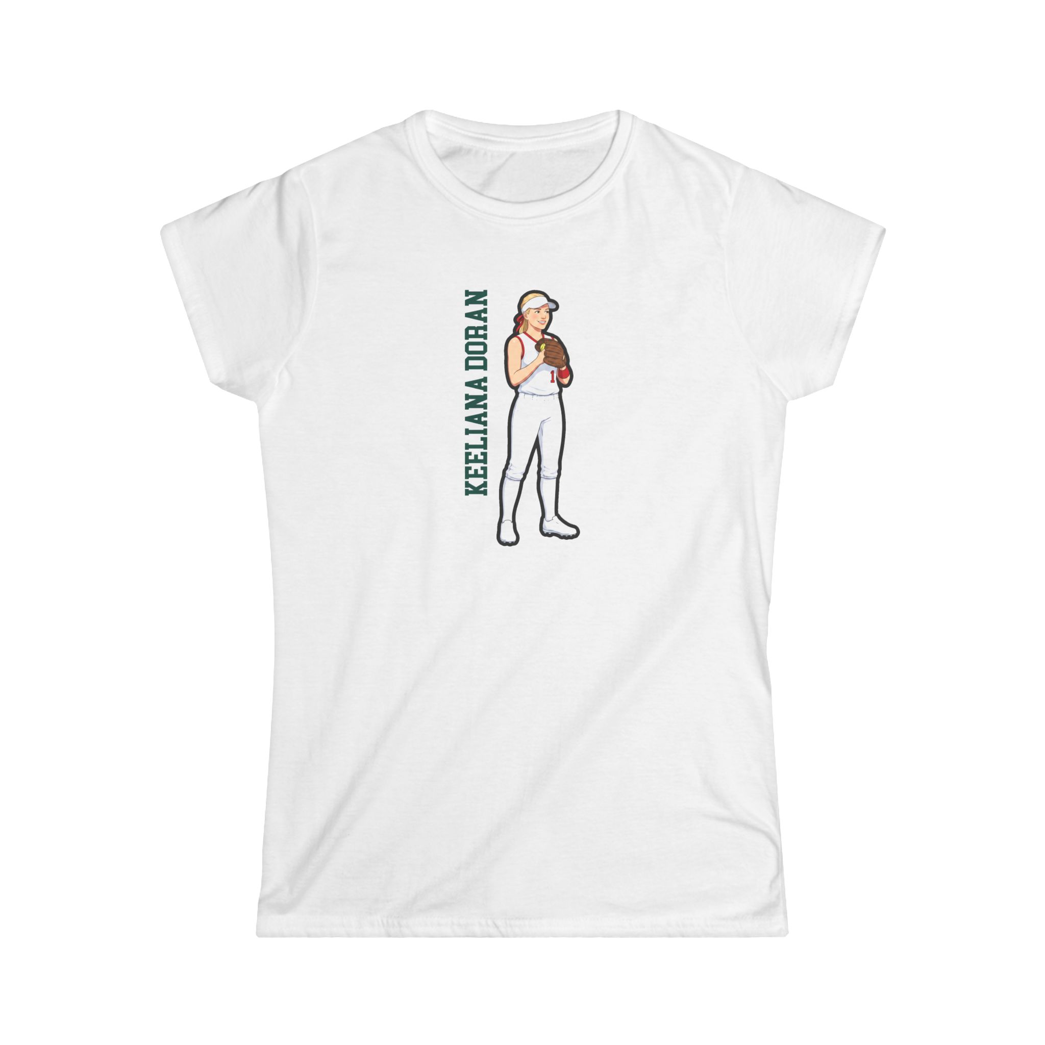 Women's Softstyle Tee — character_name_vertical in White