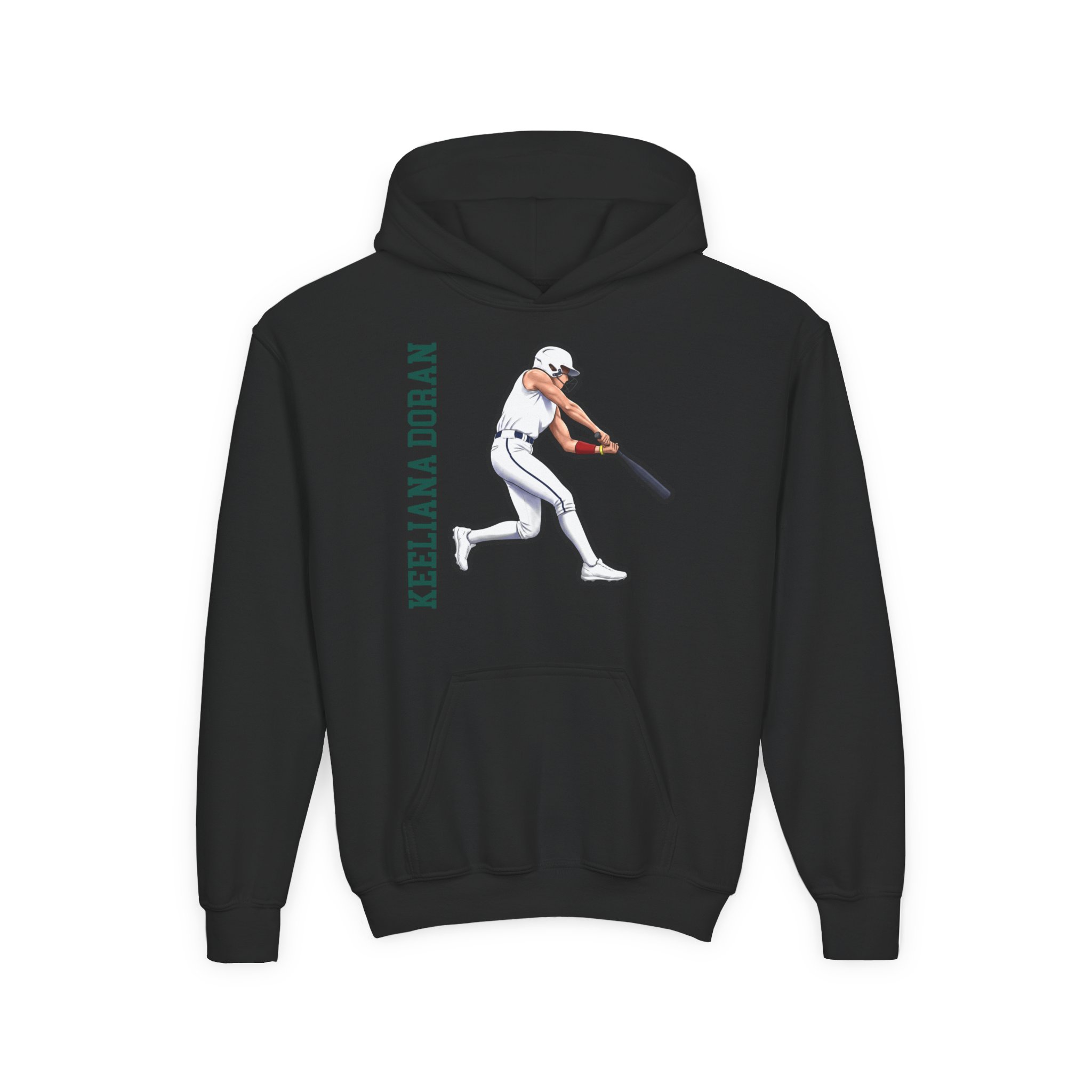 Youth Hoodie — character_name_vertical in Black