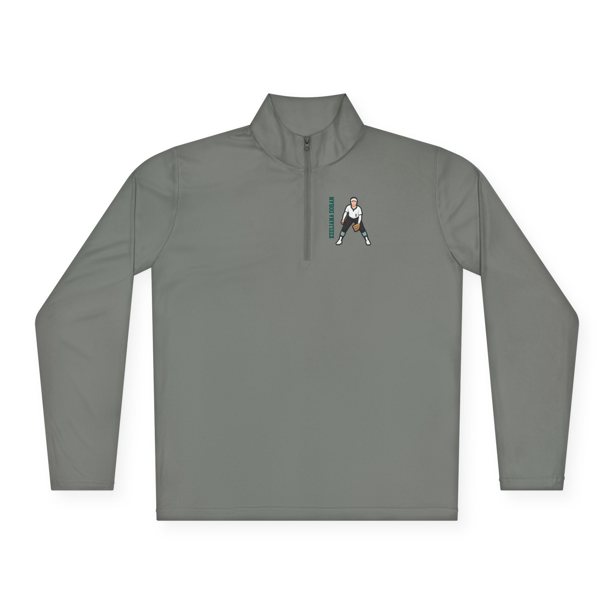 Q-Zip Pullover — character_name_vertical in Grey