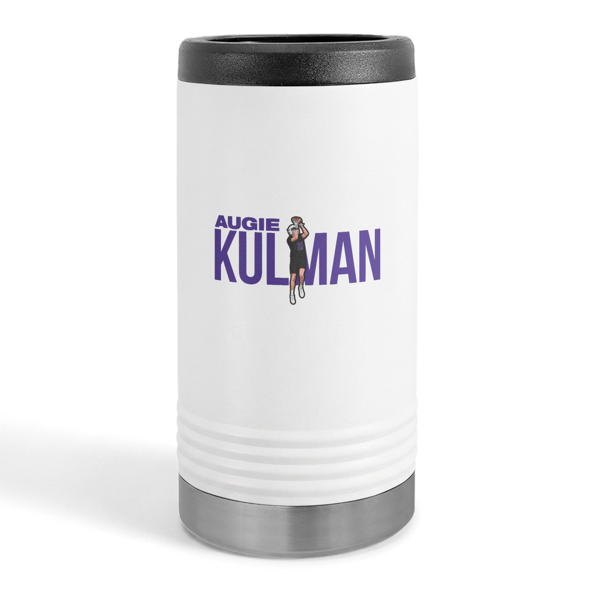 Slim Stainless Can Cooler — character_player_name in White
